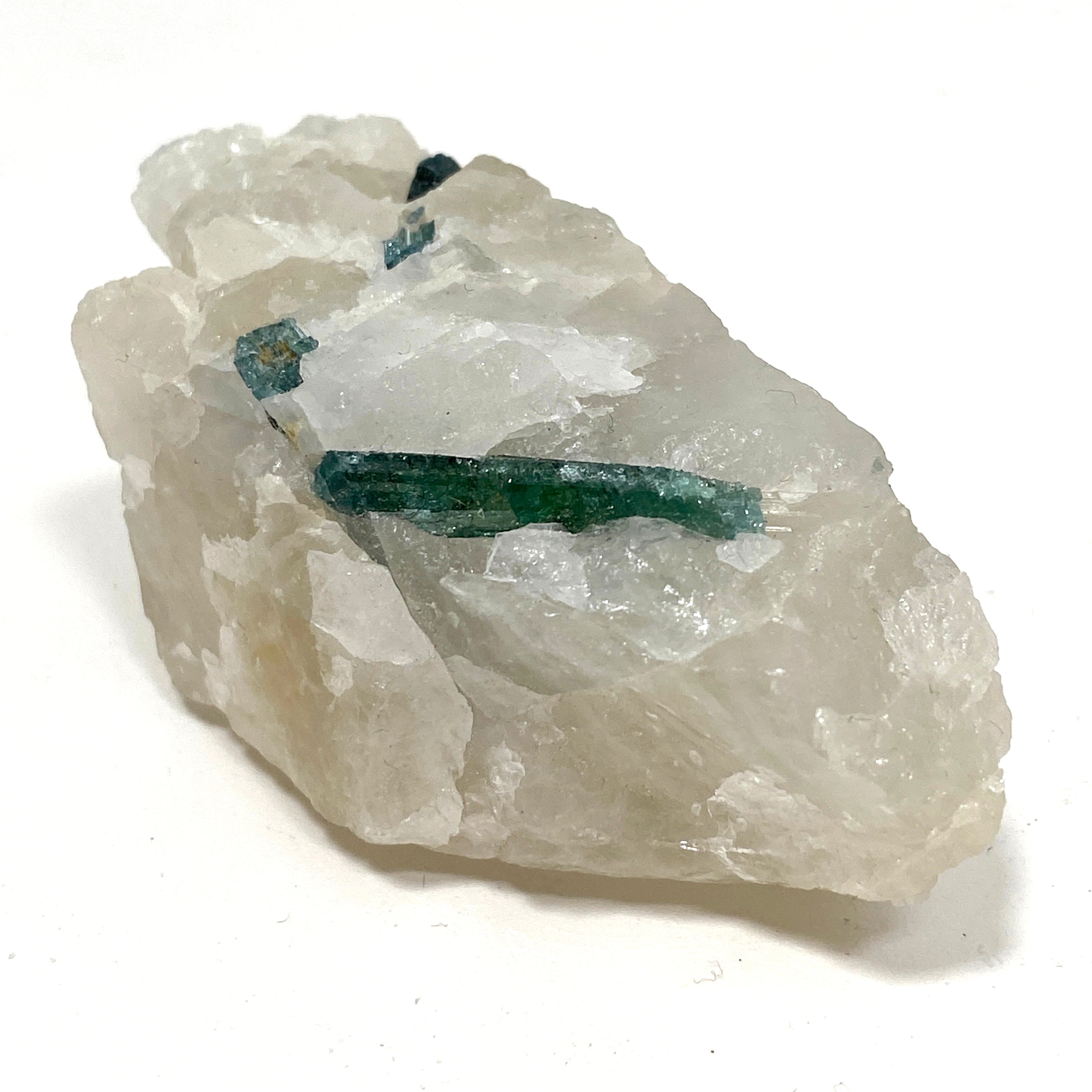 Natural Green Tourmaline on Quartz Crystal - Healing Stone for Meditation, Energy Cleansing & Spiritual Growth - Perfect for Home Decor, Reiki & Jewelry Making