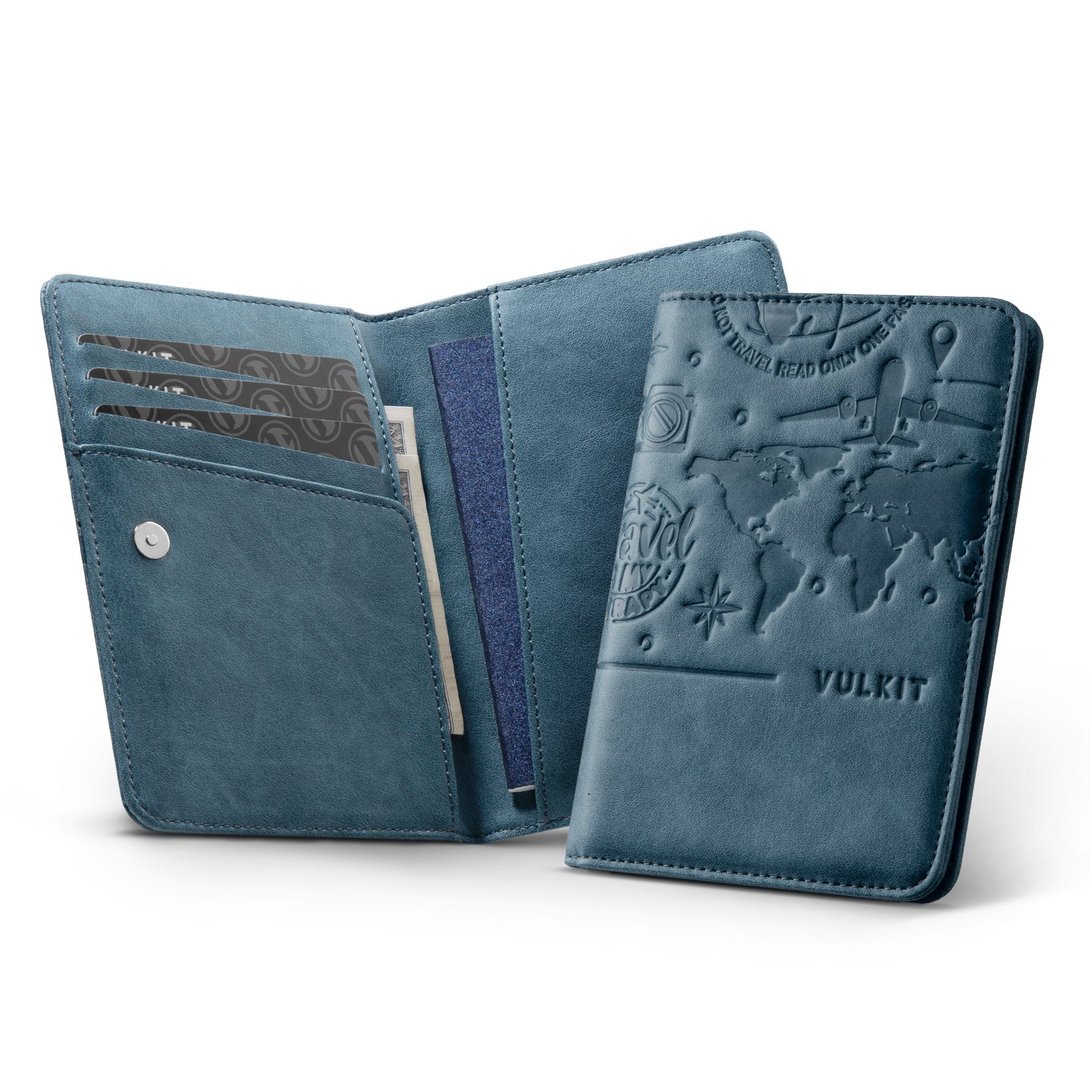 Premium VPW102 RFID Blocking Passport Holder with Secure Magnetic Closure - Travel Organizer for Men & Women - Perfect for Airports, Vacations & Business Trips