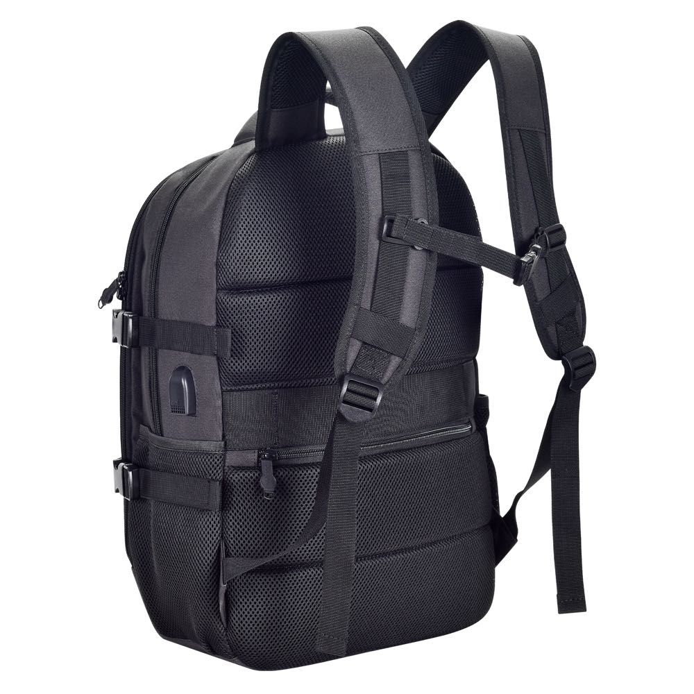 Bonelk Durable 15” 16” Laptop Backpack for Men & Women - Waterproof Travel Backpack with USB Charging Port - Perfect for Work, School & Outdoor Adventures (Black)