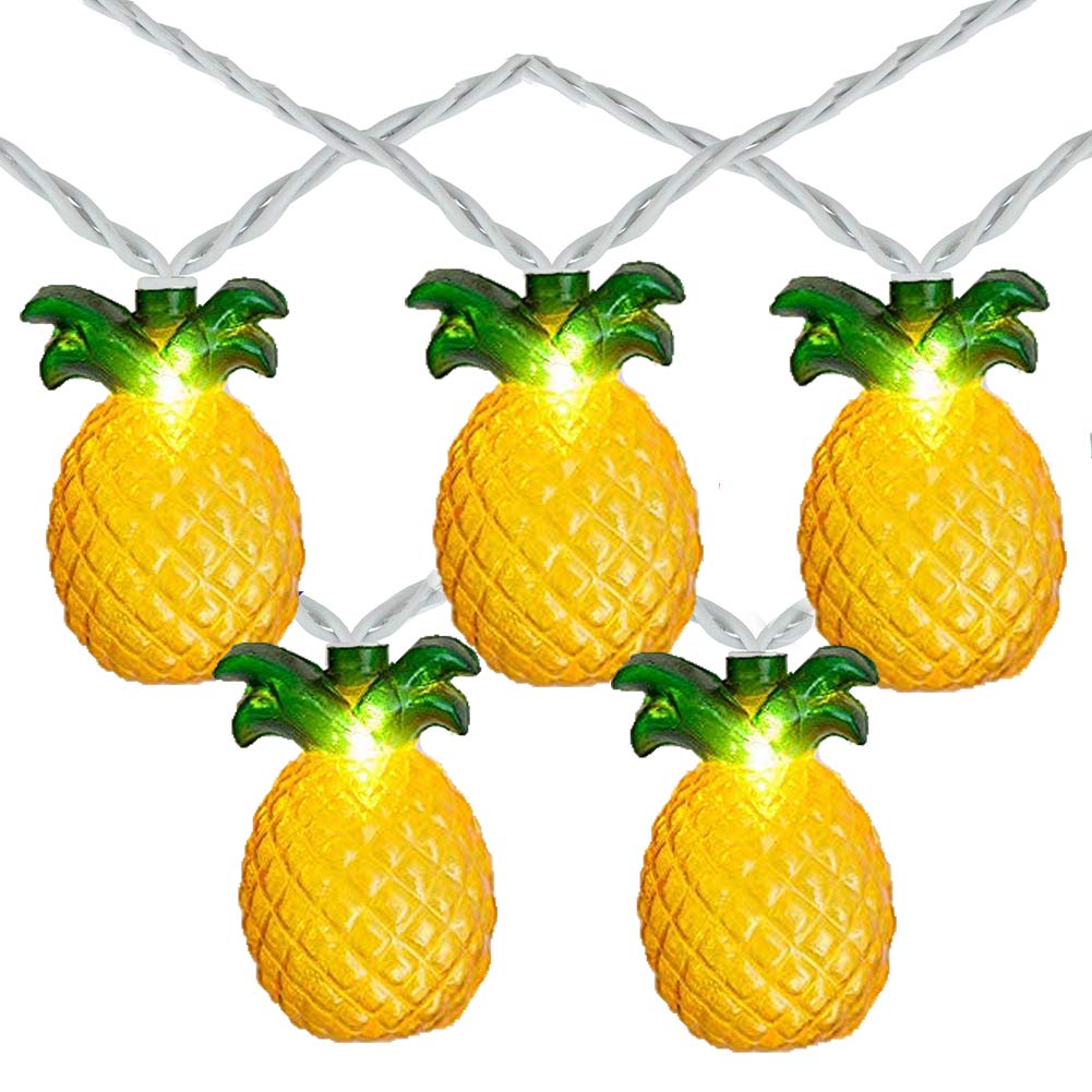 GOOTHY 8.5Ft Pineapple String Lights - 10 LED Outdoor Tropical Party Lights for Summer, Beach, Hawaiian Wedding & Camping Decor | Perfect for Patio, Backyard, Bars, and Home Decorations