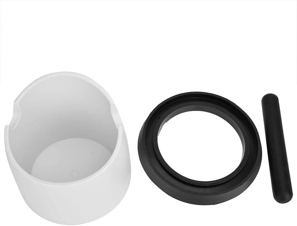Qiuqiu Coffee Knock Box - Stainless Steel Coffee Grounds Dump Bin for Espresso Bar, Home & Office Use - White