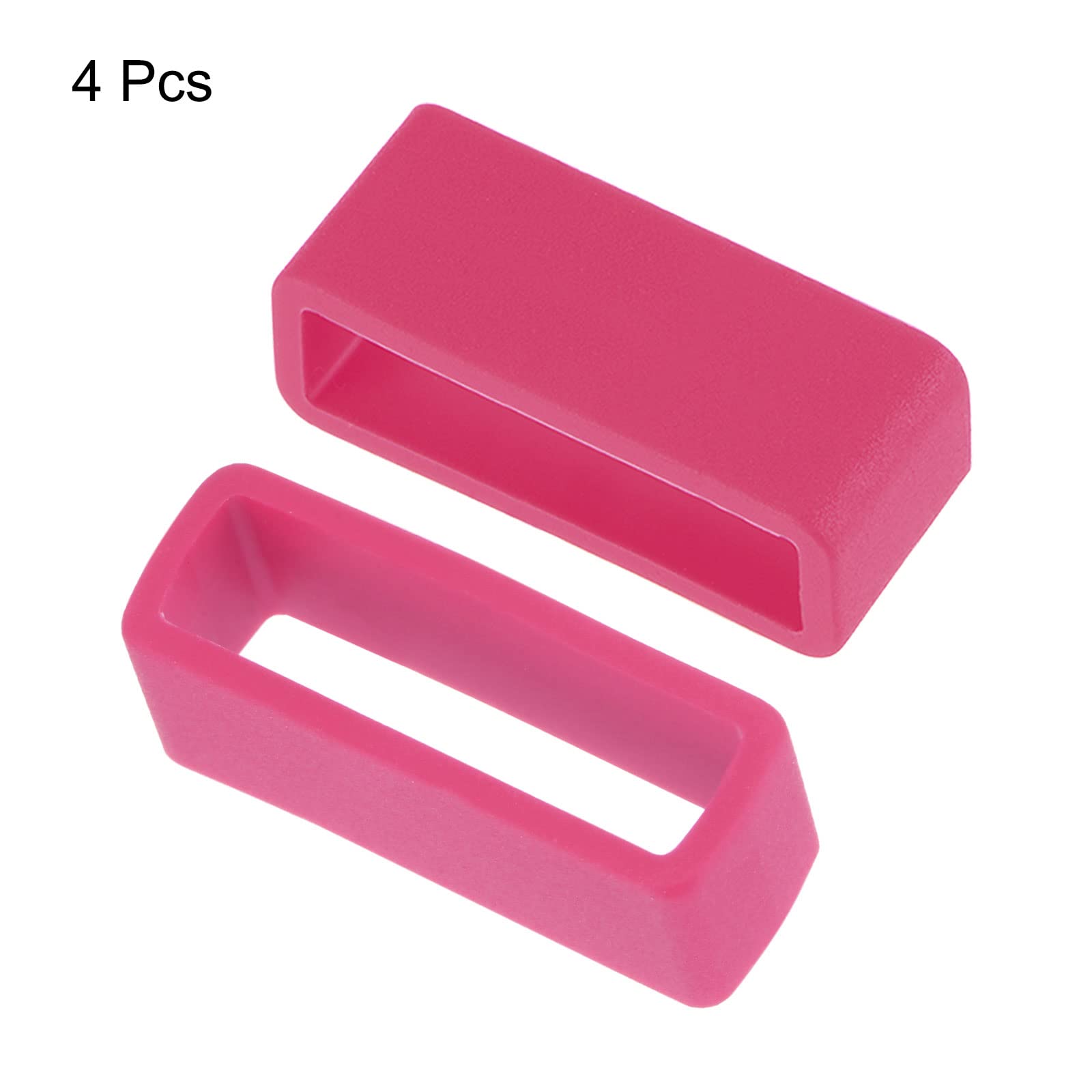 24mm Silicone Watch Band Holder - Rose Red 4 Pcs for Secure Fit