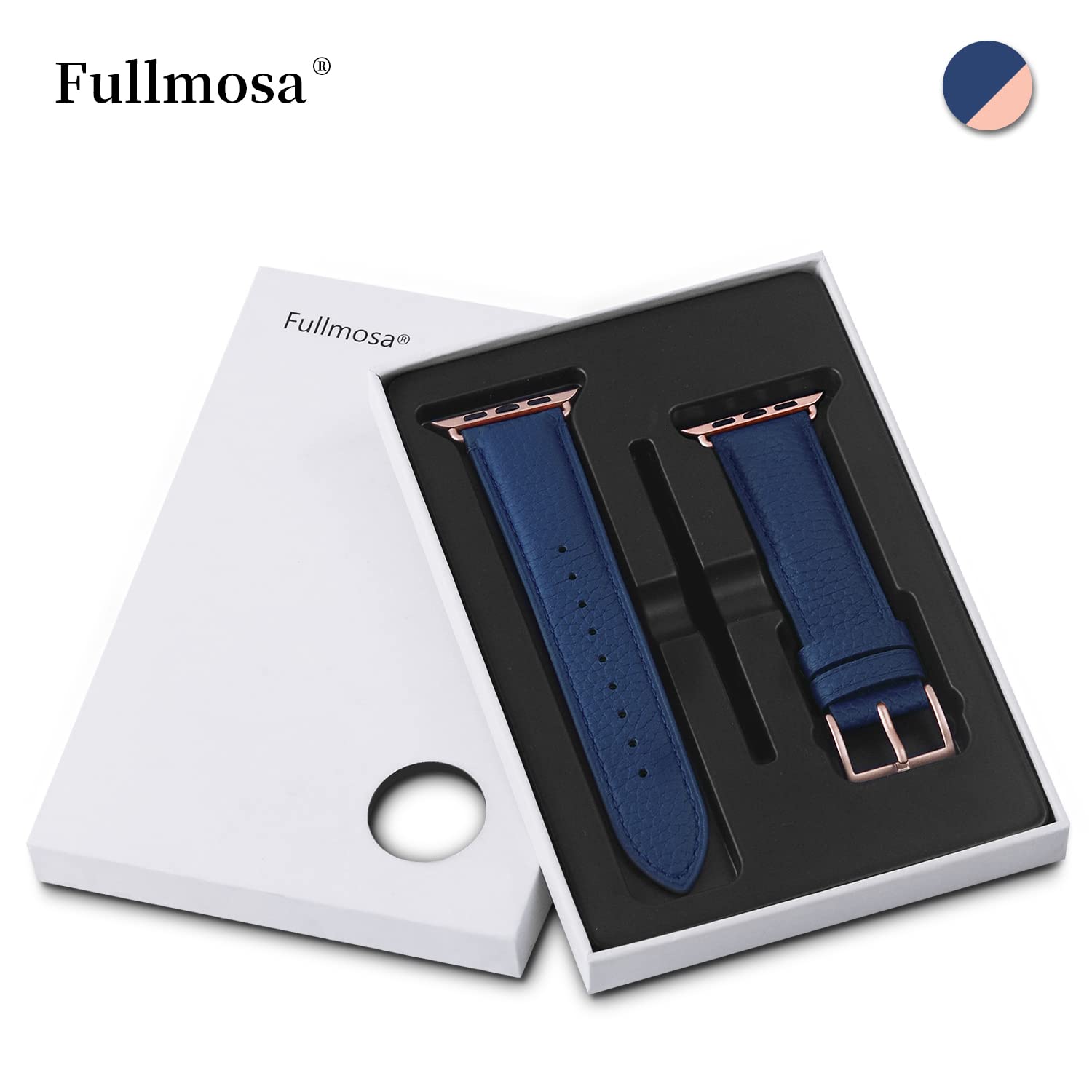 Premium Fullmosa Leather Apple Watch Bands for 38mm 40mm 41mm 42mm 44mm 45mm 49mm - Compatible with Series 9/8/7/6/5/4/3/2/1/SE/Ultra 2 - Stylish Dressy Strap with Case for Women - Perfect for Work, Parties & Everyday Wear
