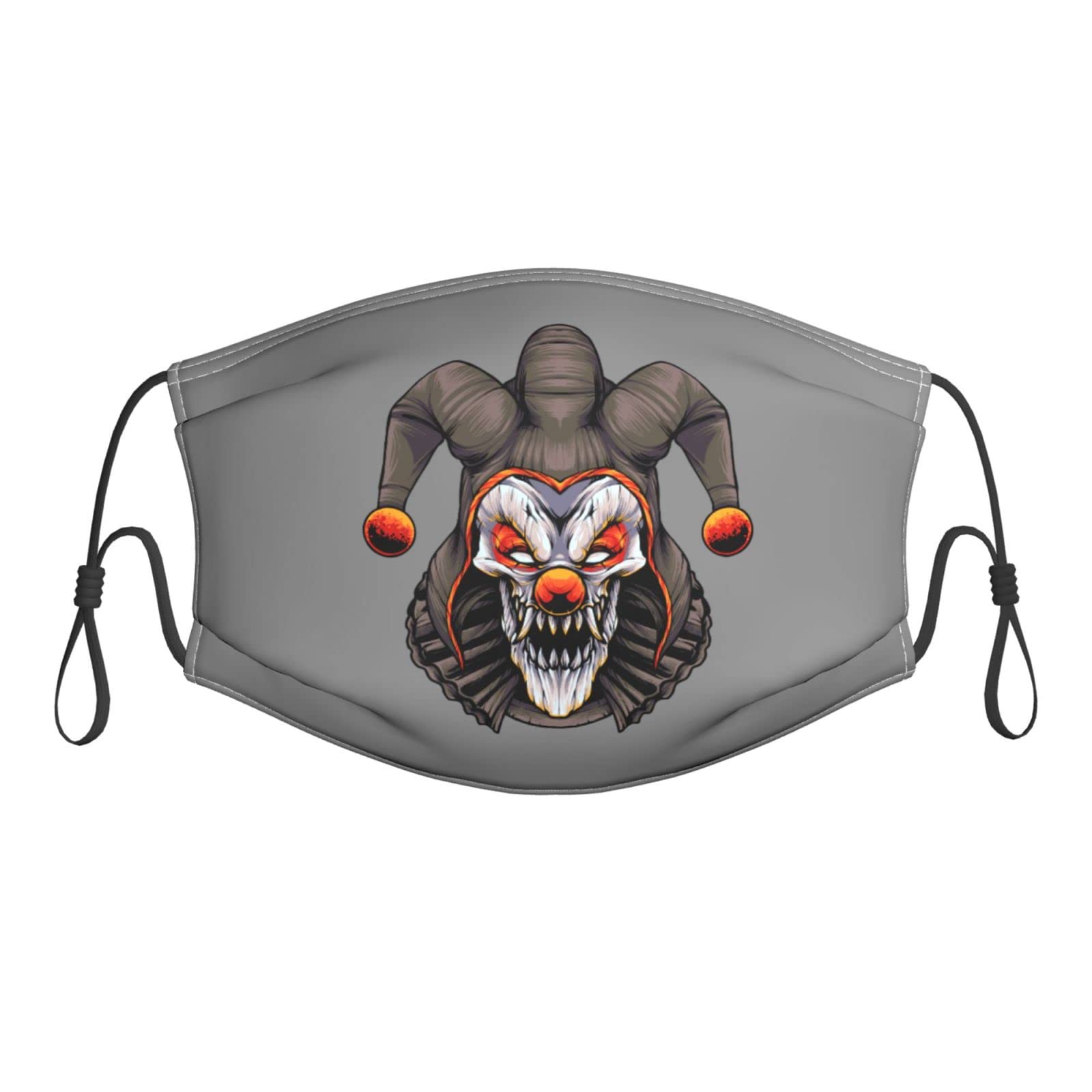 Evil Clown Face Mask with Filter - Reusable Adjustable Dust Mask for Men & Women - Perfect for Halloween, Cosplay, and Horror Themed Events
