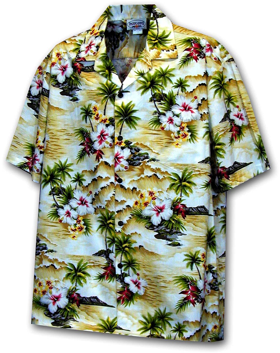 Stylish Pacific Legend Hawaiian Shirt for Men - Tropical Waikiki Beach Print, Breathable & Comfortable Summer Shirt | Perfect for Beach Vacations, Luau Parties & Casual Outings