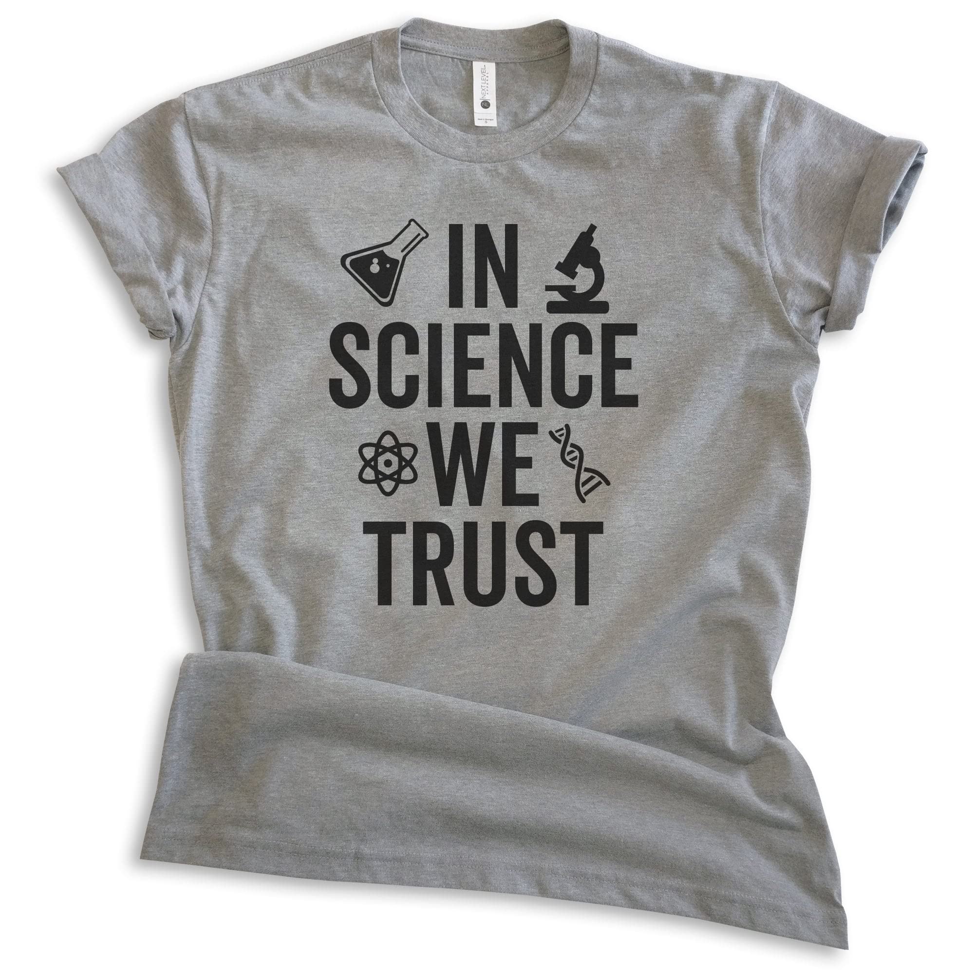 EVERTREE CLOTHING Science We Trust T-Shirt - Unisex Cotton Tee for Men & Women | STEM Scientist Graphic Shirt for School, Work & Casual Wear