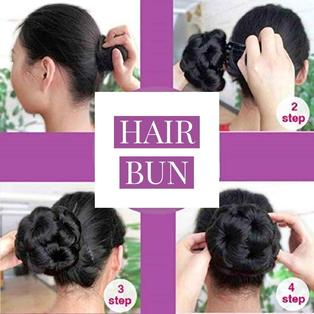 VIEWS Hair Buns for Women & Girls - Natural Brown Hair Extensions Ponytail Bun | Messy Bun Hairpiece for Women & Girls | Perfect for Parties, Weddings & Everyday Styling