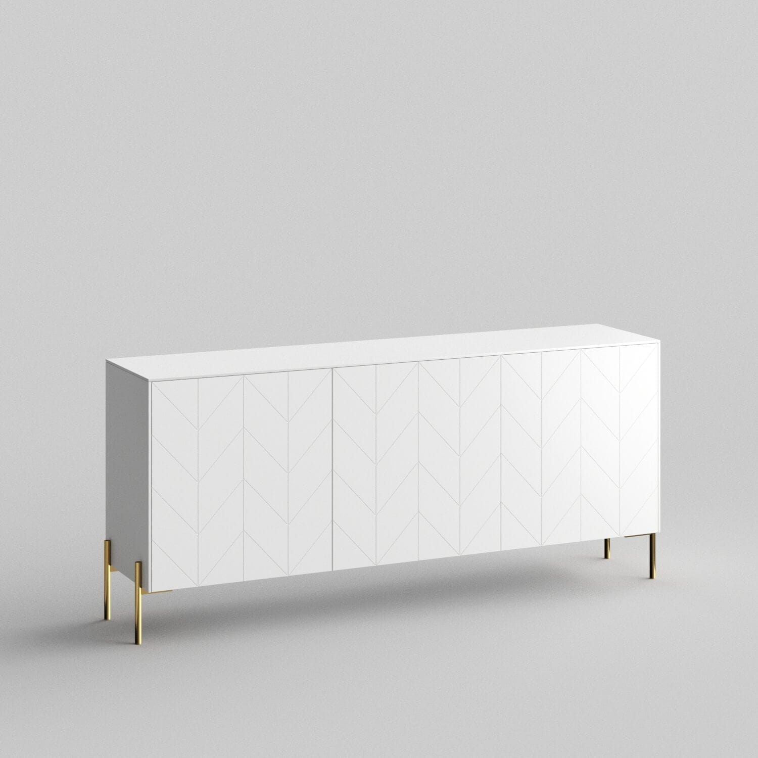Chevron Full Kit - Besta 3-Door Cabinet Set for Living Room, Bedroom & Office Storage | Modern & Stylish Home Organization Solution
