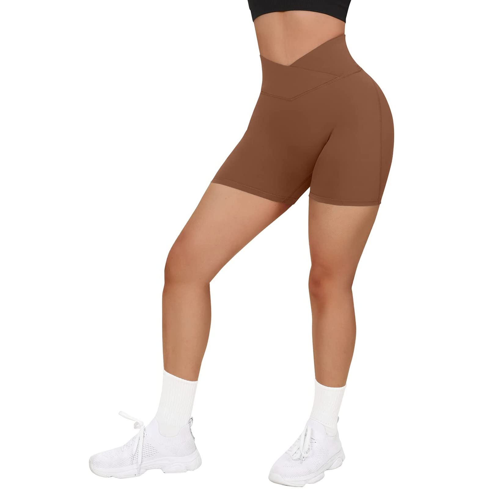 DABAOK Men's Yoga Shorts - High Waisted Biker Shorts for Workout, Running, Gym & Dance - Breathable & Comfortable Activewear for Yoga, Fitness & Lounge