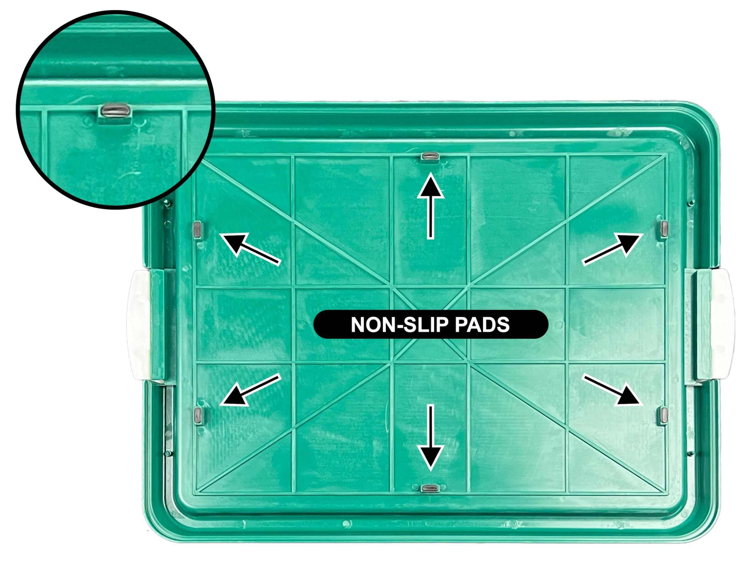 Dog Pee Pad Holder - 22.5”X16.5” Puppy Potty Training Tray for Small Medium Dogs | Non-Slip Waterproof Base | Indoor Outdoor Use | Green