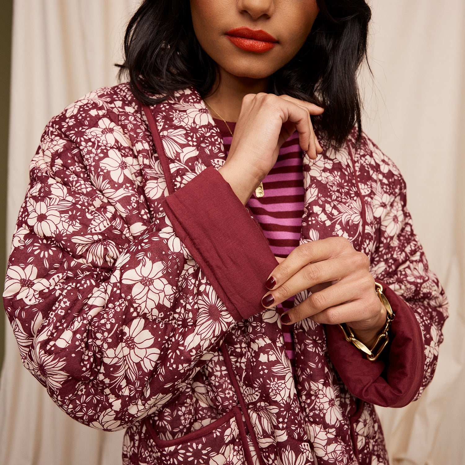 Evette Quilted Jacket for Women - Stylish Mahogany Brown Lightweight Coat for Fall & Winter | Perfect for Outdoor Activities, Travel & Casual Wear
