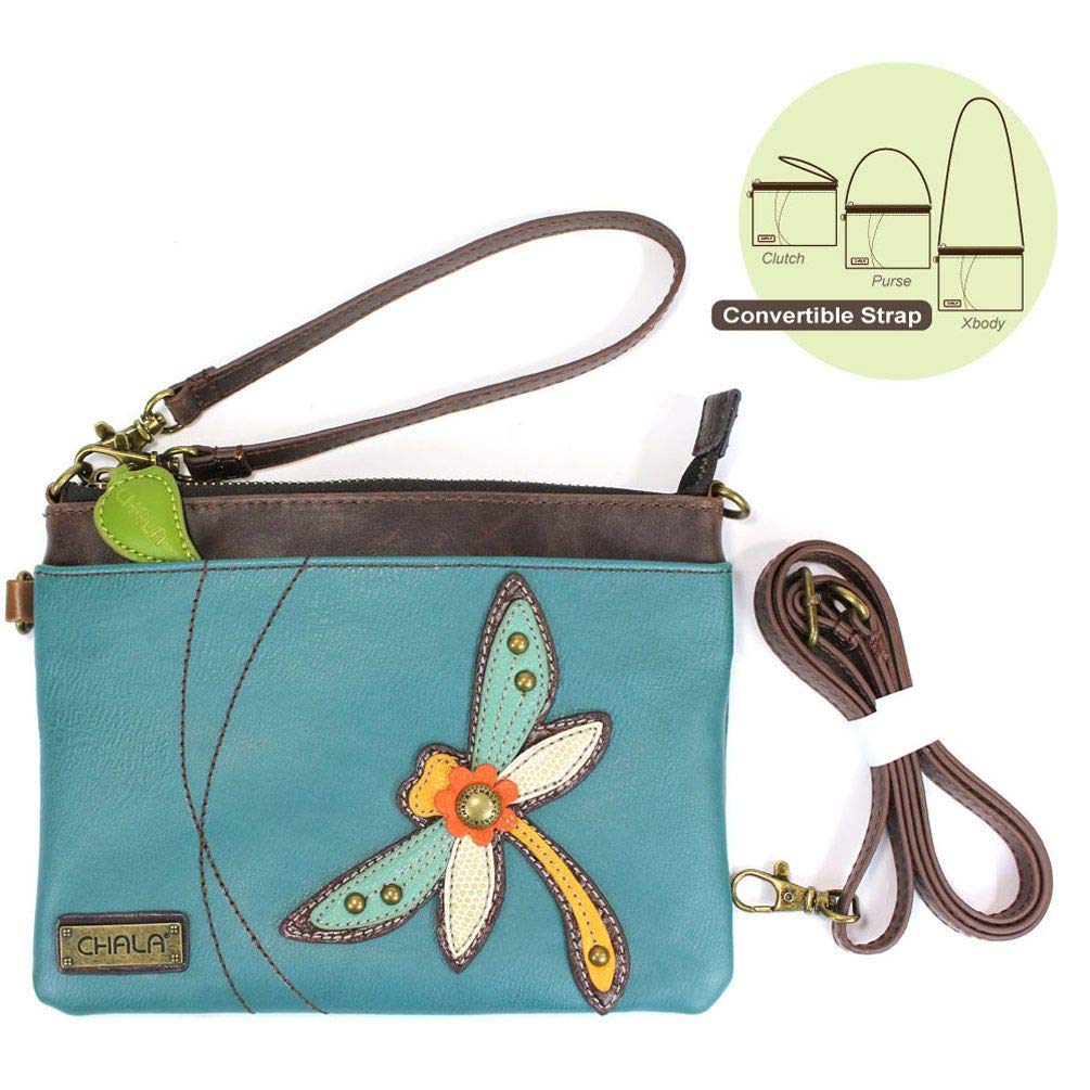 Chala Mini Crossbody Bag - Dragonfly Turquoise Leather Purse for Women | Stylish & Compact Handbag for Everyday Use, Travel, and Casual Outings