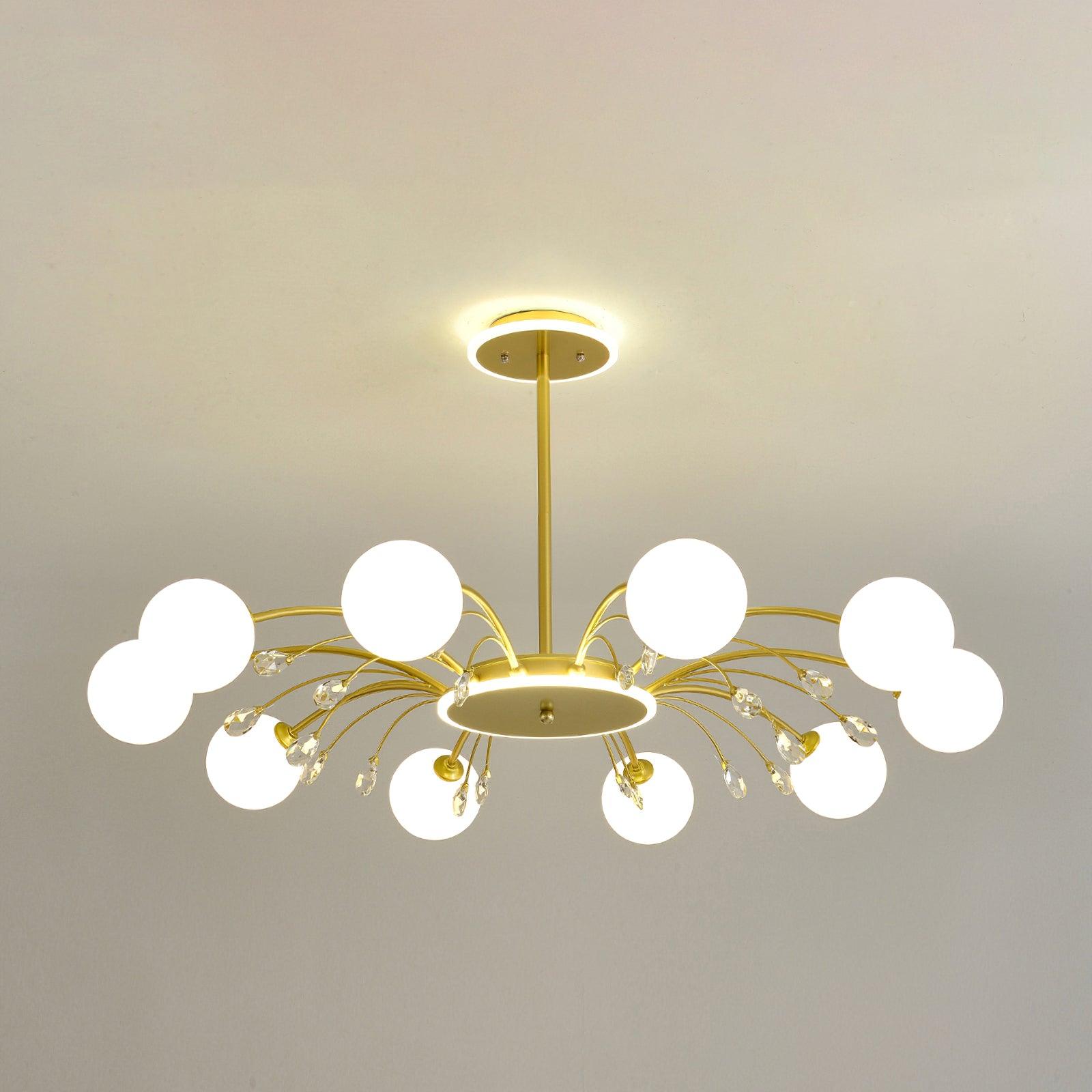 Elegant Glass Raindrop Chandelier Lighting Fixture - Modern Crystal Ceiling Light for Dining Room, Living Room & Bedroom Decor