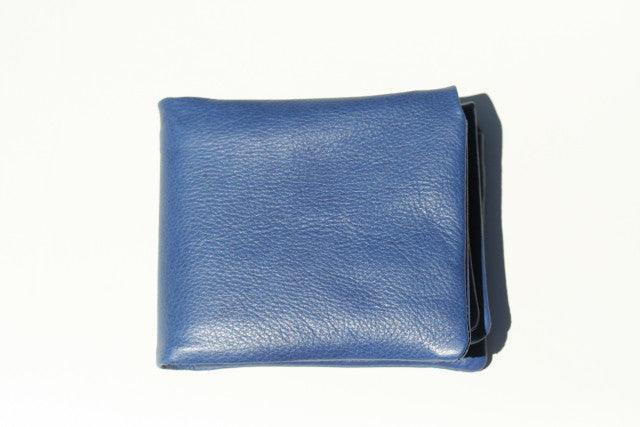 Premium Cross Fold Wallet in Skipper Blue - Slim RFID Blocking Leather Wallet for Men - Perfect for Everyday Use, Travel & Business
