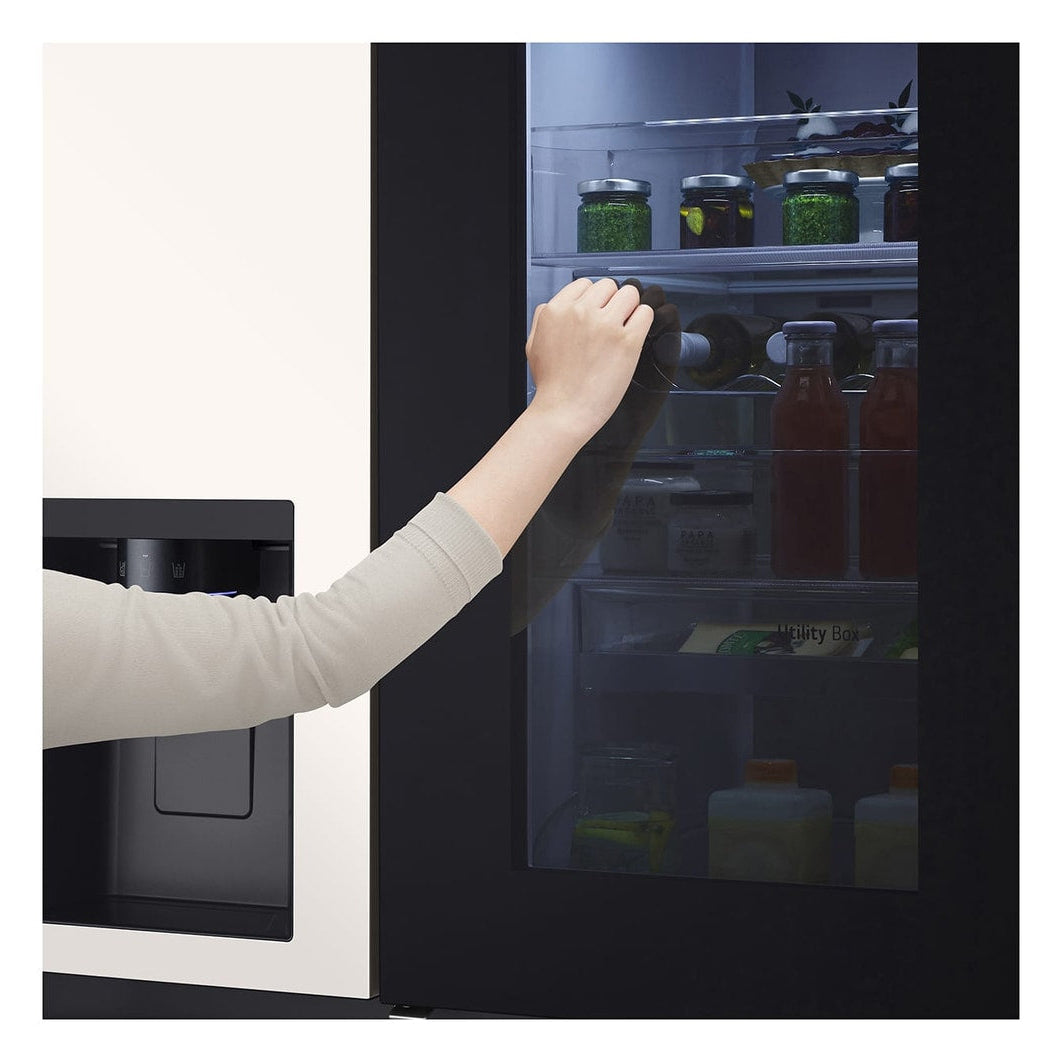 LG InstaView Door-in-Door Refrigerator GS-X6104BE 628L - Smart Counter-Depth Side by Side Fridge with Energy Star Rating & Free Gift - Perfect for Modern Kitchens, Entertaining & Large Family Storage