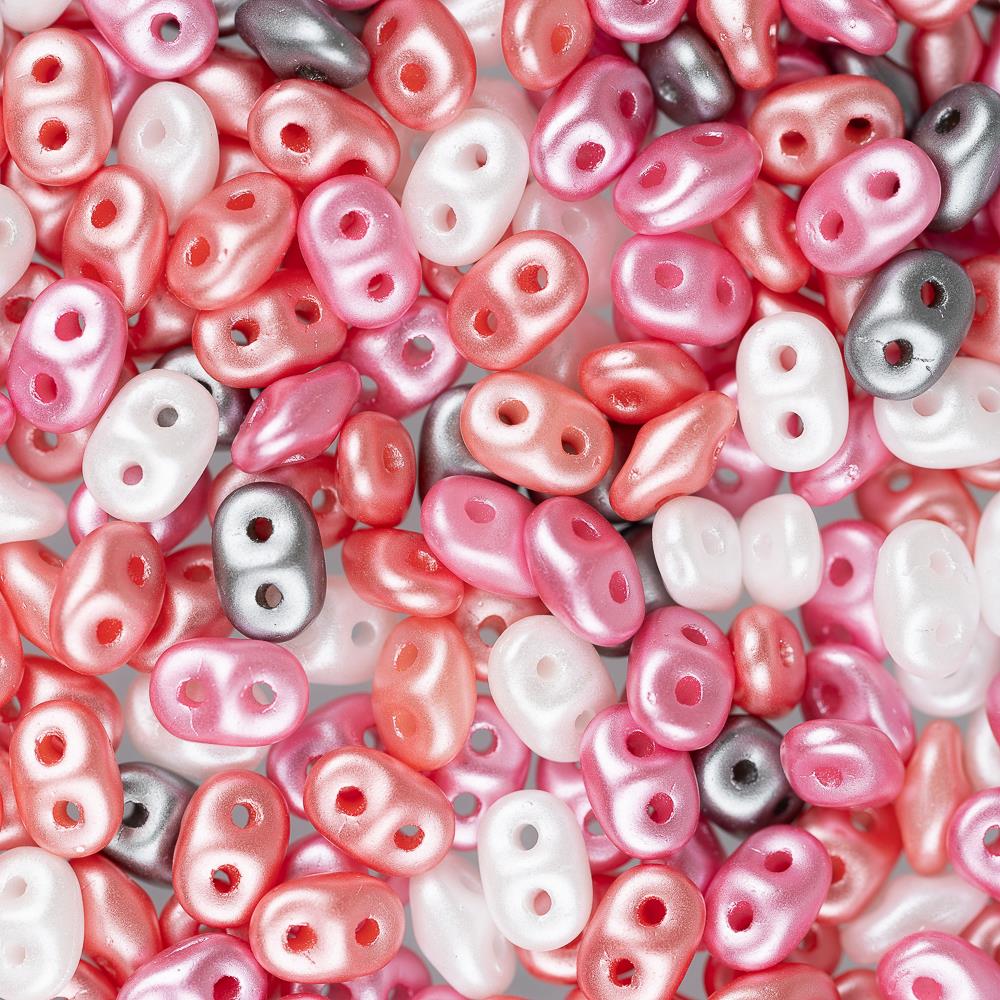 Czech Superduo Beads 24g - Pink Jewelry Making Supplies for DIY Bracelets, Necklaces & Earrings | Perfect for Beading, Crafting & Gift Making
