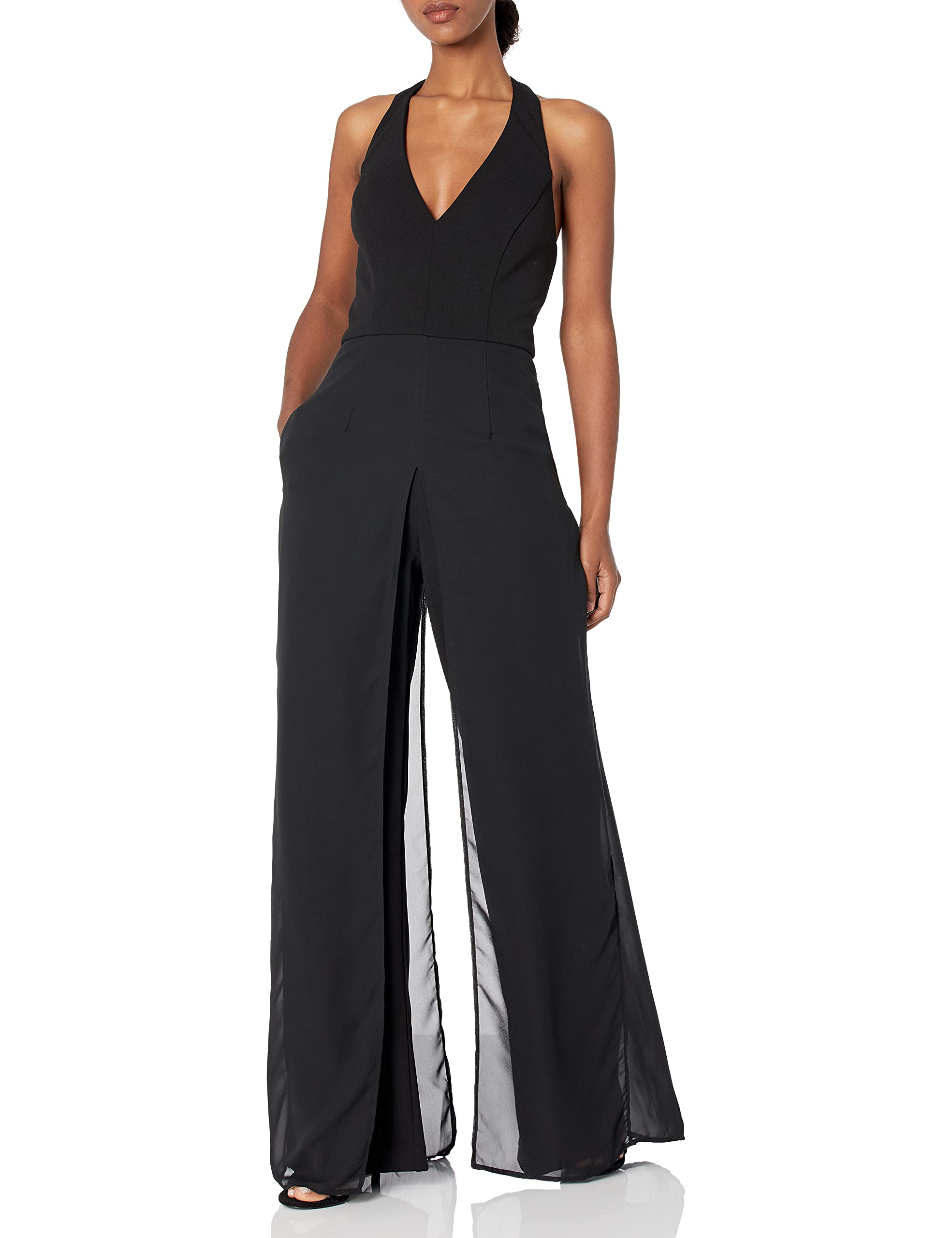 Adrianna Papell Women's Crepe Halter Jumpsuit - Elegant Formal Wear for Weddings, Parties & Special Occasions