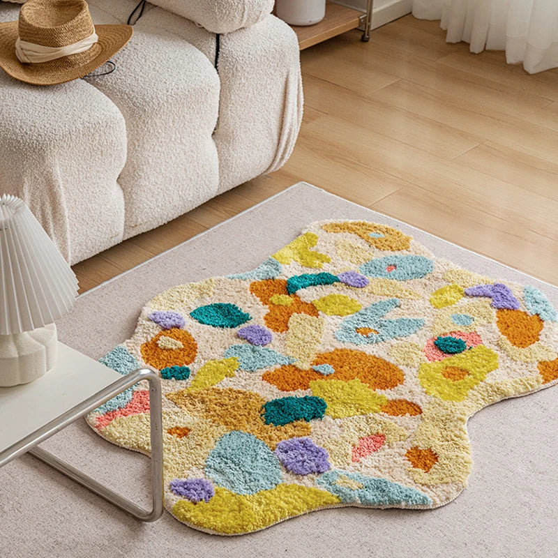 Acid Forest Irregular Area Rug - Modern Abstract Non-Slip Living Room Carpet for Boho Home Decor | Perfect for Bedroom, Dorm & Office