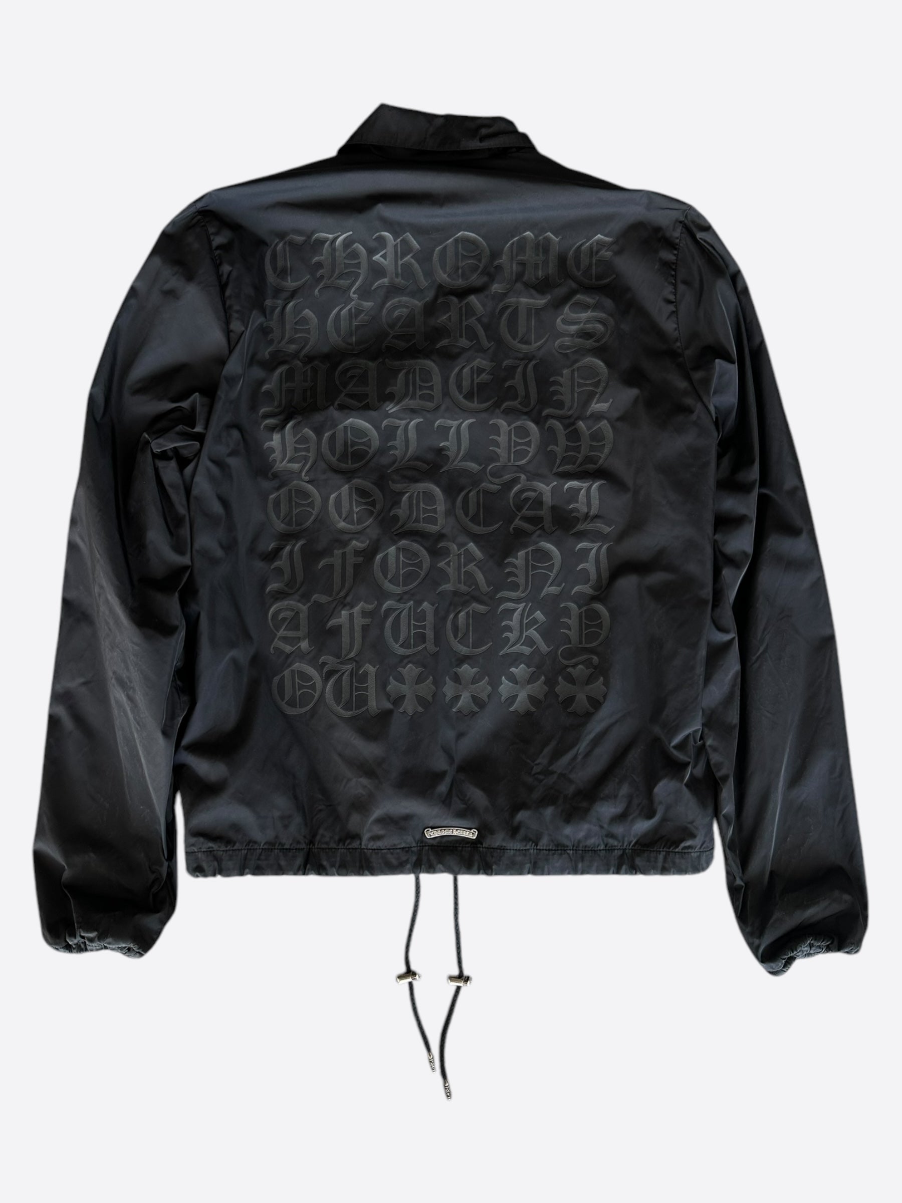 Chrome Hearts Black Eyechart Coach Jacket - Stylish Streetwear for Men & Women | Perfect for Casual Outfits, Concerts, and Urban Fashion