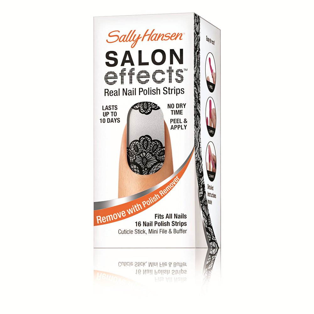 Sally Hansen Salon Effects Real Nail Polish Strips - Amazing Lace Design, 16 Count | Easy DIY Manicure at Home for Parties, Weddings & Special Occasions