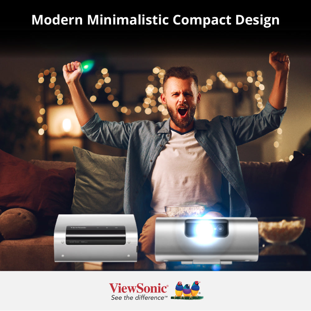 ViewSonic M10 Portable RGB Laser Smart Projector with Harman Kardon Speaker | HD 1080P Home Theater Projector for Movies, Gaming & Outdoor Entertainment