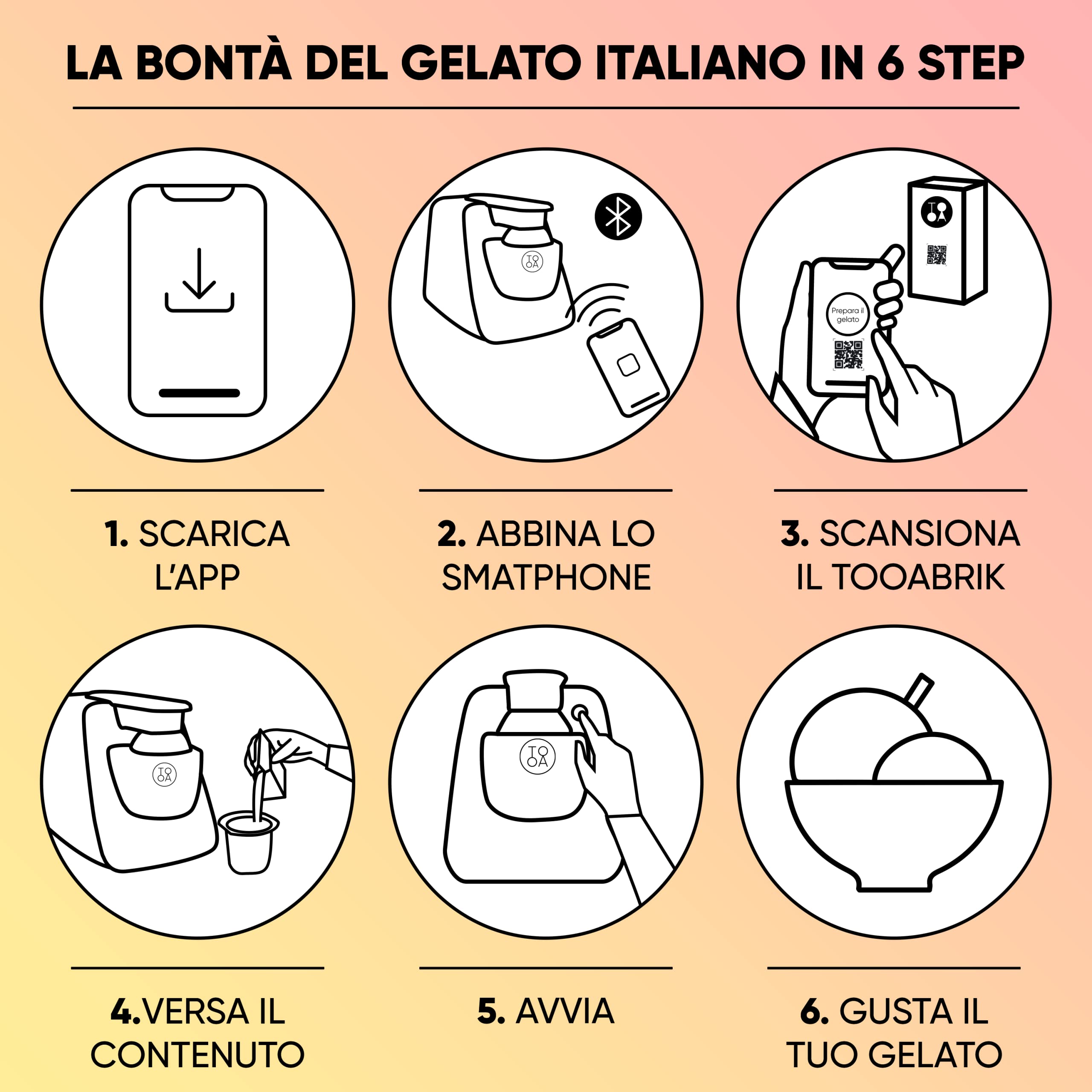 TooA Compact Self-Cooling Ice Cream Maker - Single Serve Express Ice Cream Machine, Works Exclusively with TooA Ice Cream Pods & Dedicated App - 100% Natural Italian Gelato, No Preservatives - Perfect for Home Kitchens, Parties, and Small Cafés