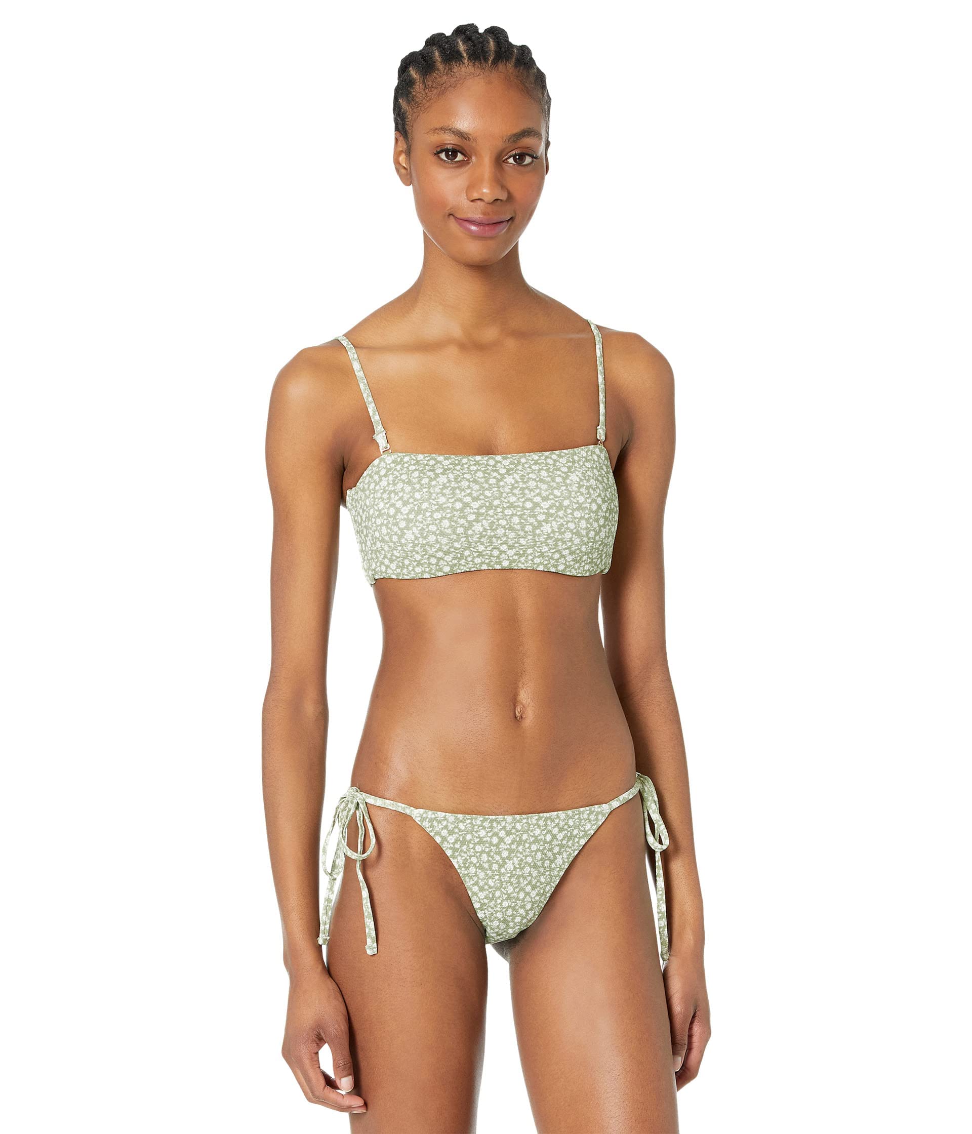 Eberjey Women's Floral Print Summer Bikini Top - Soft Stretchy Swimwear for Beach, Pool & Vacation | Comfortable Strappy Design for Sunbathing & Water Activities