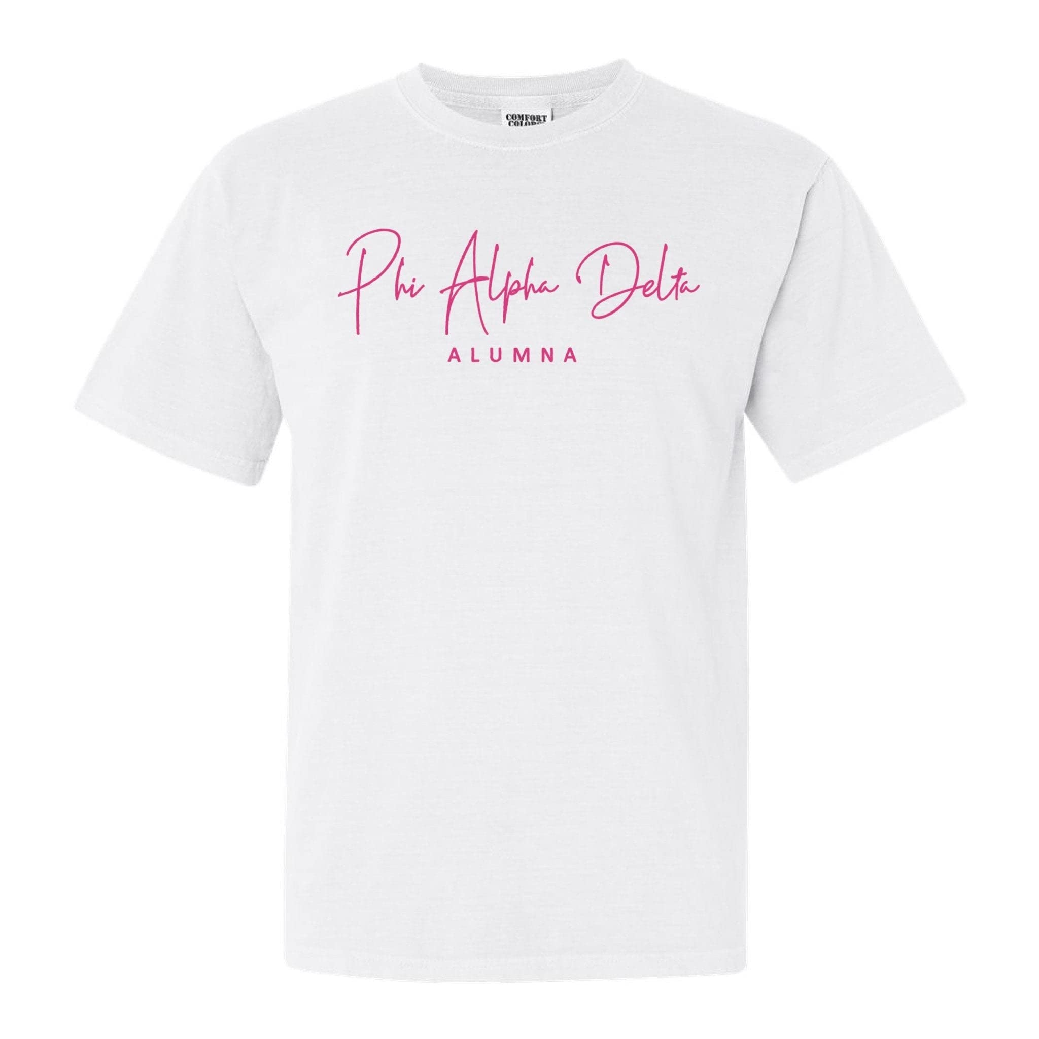 Phi Alpha Delta Vintage Alumna Comfort Colors T-Shirt | Soft Cotton College Sorority Tee | Perfect for Alumni Events & Greek Life Apparel