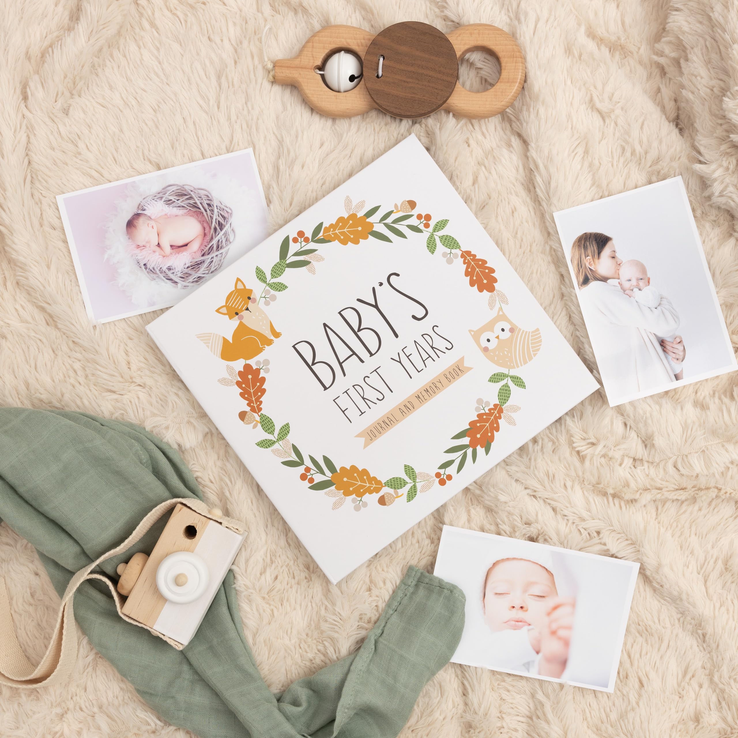 Gender Neutral Baby Memory Book for Boys & Girls – Timeless Keepsake Journal & Photo Album to Record Milestones from Birth to Age 5 – Perfect for Baby Showers, First Birthdays & Family Gift Giving