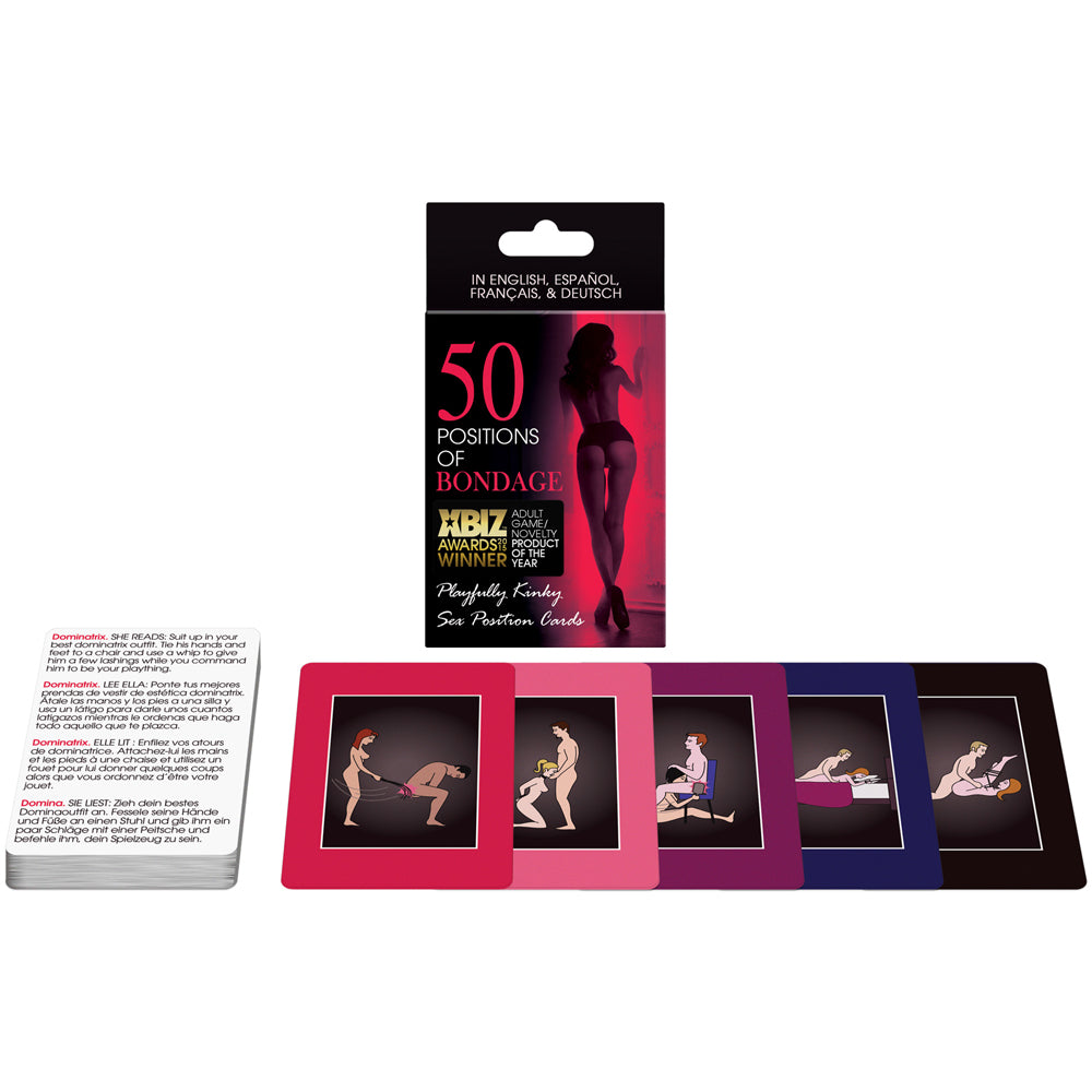 50 Positions of Bondage Adult Card Game - Fun Couples & Party Game for Spicing Up Relationships - Perfect for Date Nights & Bachelorette Parties