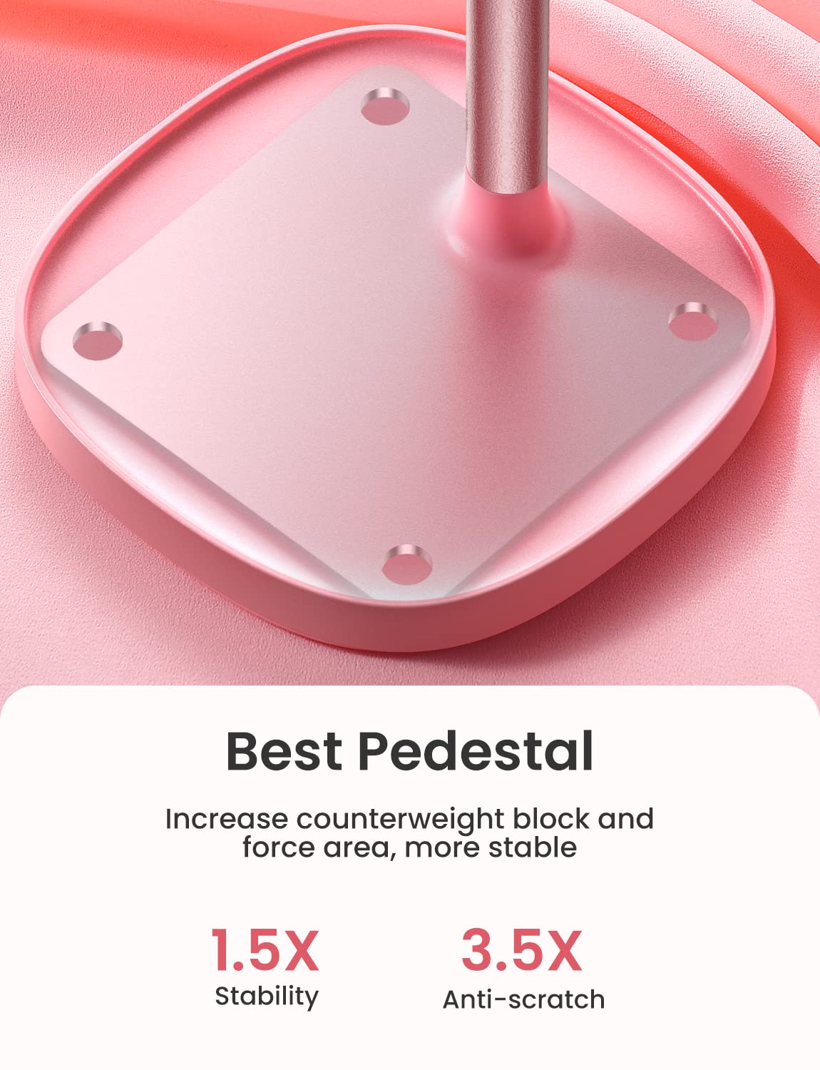 **LISEN Pink Kitchen & Desk Accessories Set - Kawaii Vanity Decor for Women, Adjustable Height Angle Office Supplies - Perfect for Home, Office & Gift Giving**