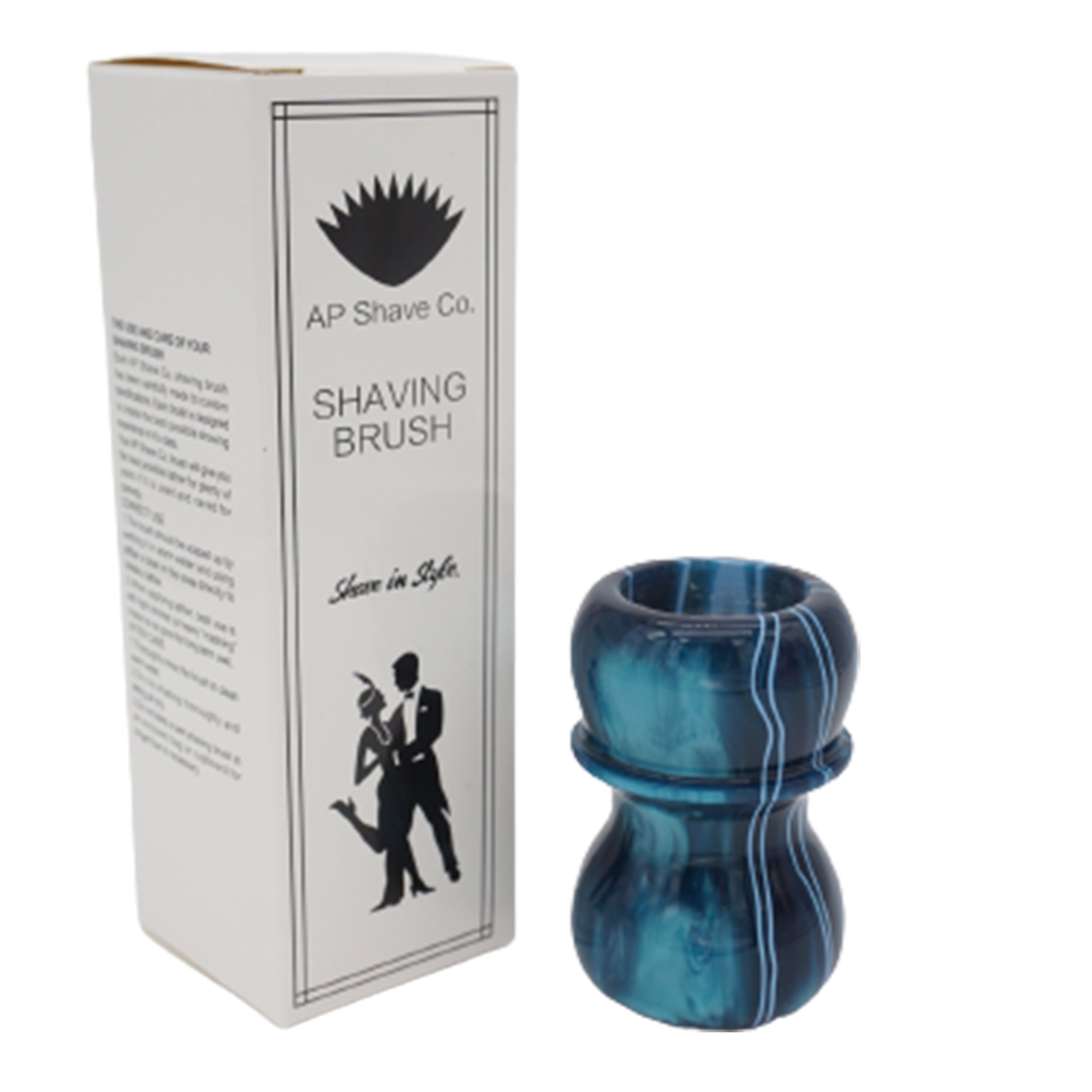 Premium Ocean Waves Handcrafted Shaving Brush Handle - Fits 24mm & 26mm Knots - Perfect for Wet Shaving & Grooming Gifts - Ideal for Barbershop & Home Use