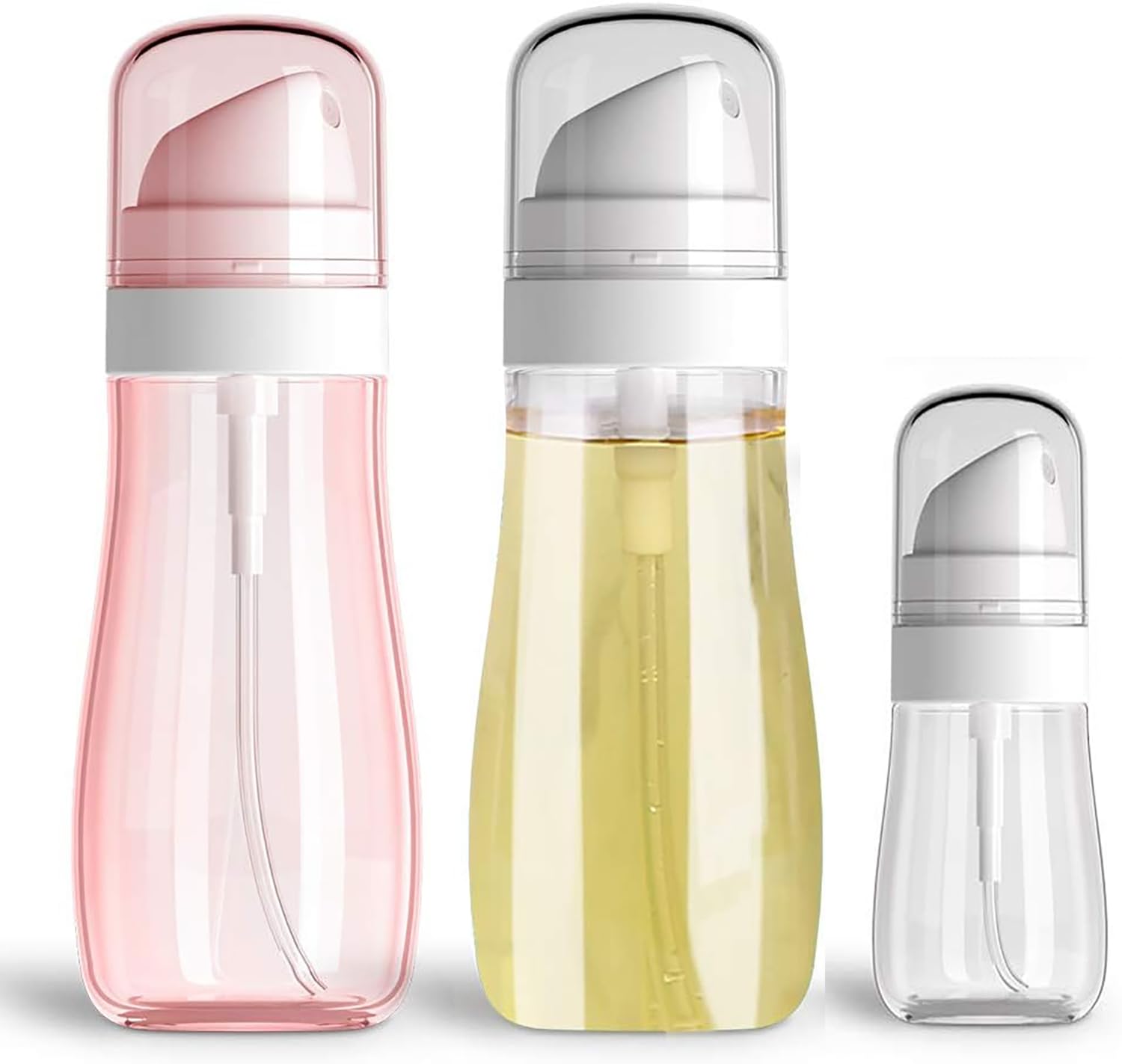 House of Quirk 3-Pack Empty Plastic Spray Bottles (100ml x 2 + 50ml x 1) - Clear Travel-Size Fine Mist Sprayers for Hair, Face, Liquids | BPA-Free | Perfect for DIY Beauty, Essential Oils & Travel Toiletries