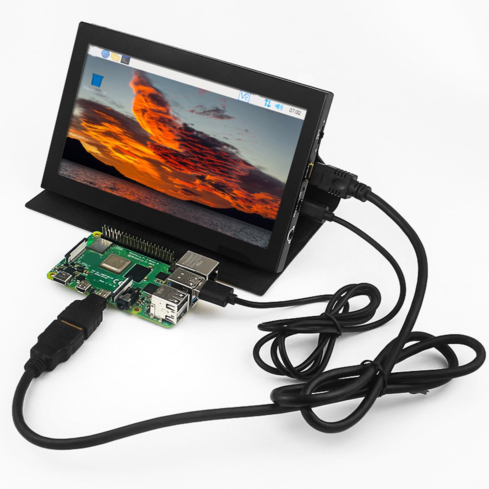 7 Inch IPS LCD Screen for Raspberry Pi - 1024x600 Resolution Mini Monitor, Secondary Display Replacement for DIY Projects, Gaming, and Portable Computing
