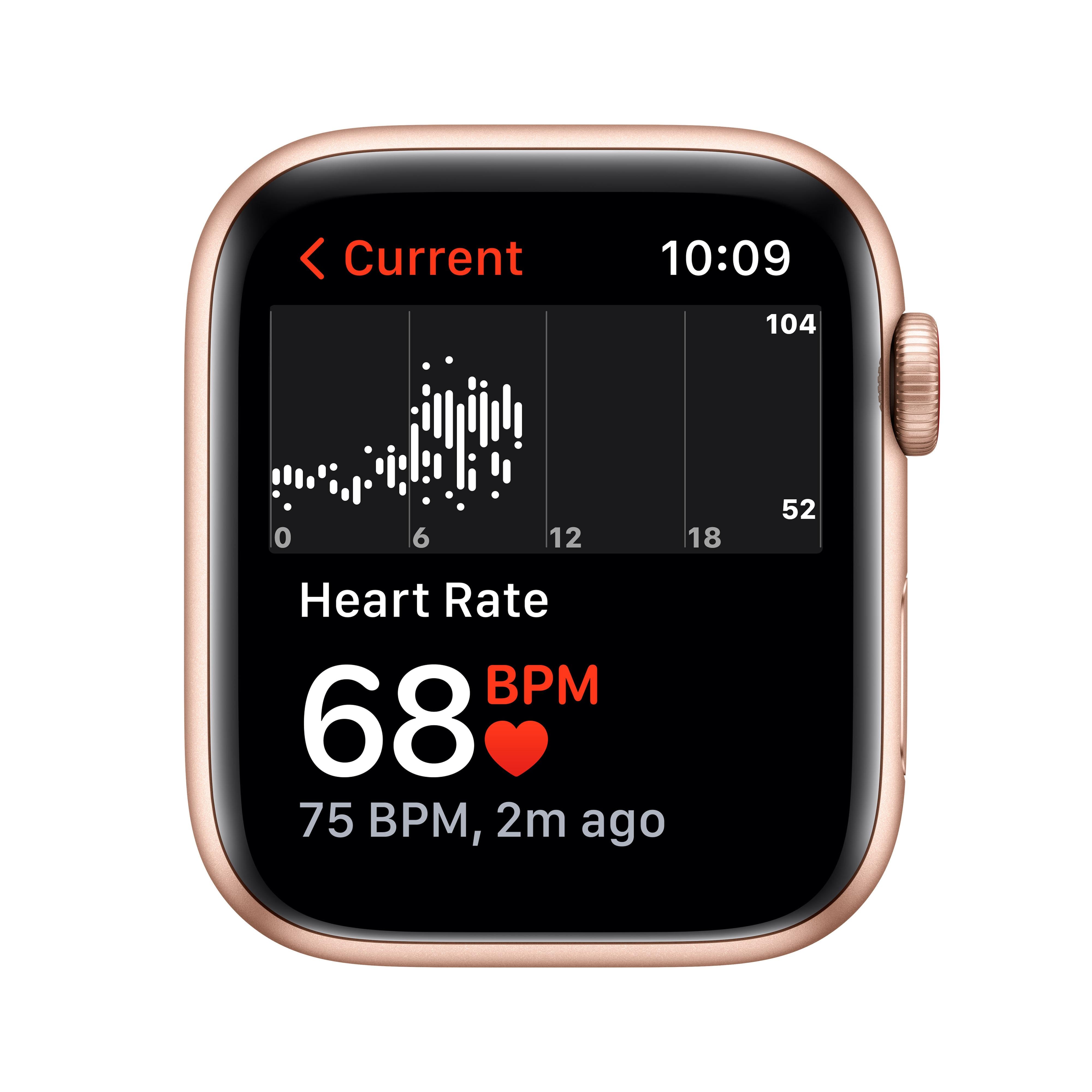 Apple Watch SE (GPS + Cellular) 44mm Gold Aluminum Case with Cornflower/White Sport Loop - Perfect for Fitness Tracking & Everyday Wear