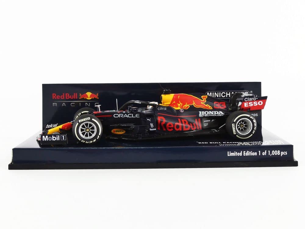 Minichamps Red Bull Racing Honda RB16B Max Verstappen 2021 French GP Winner - 1:18 Scale Diecast Model Car for Collectors & Racing Fans - Perfect for Display, Gifts & Motorsport Enthusiasts