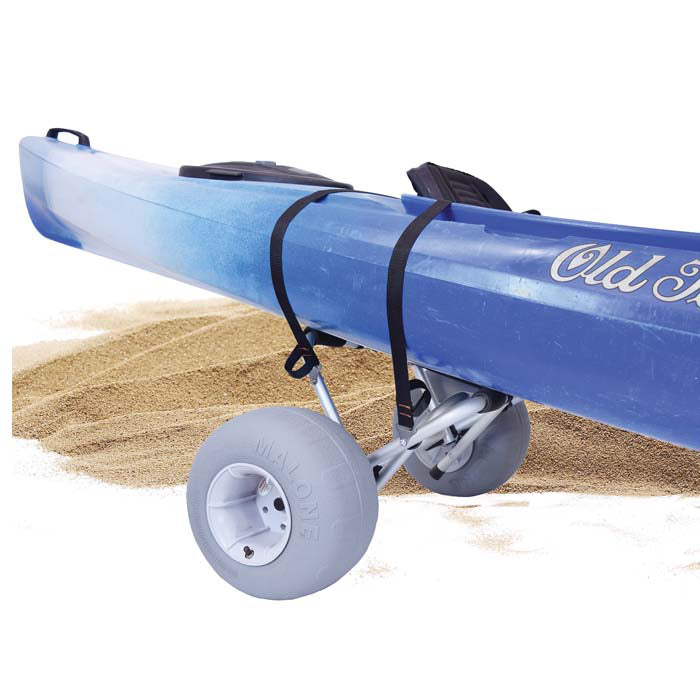 Malone Clipper TRX S Deluxe Balloon Wheel Kayak Canoe Cart - Heavy Duty Watercraft Transport for Lakes, Rivers & Beach - Portable Carrier for Easy Loading & Hauling