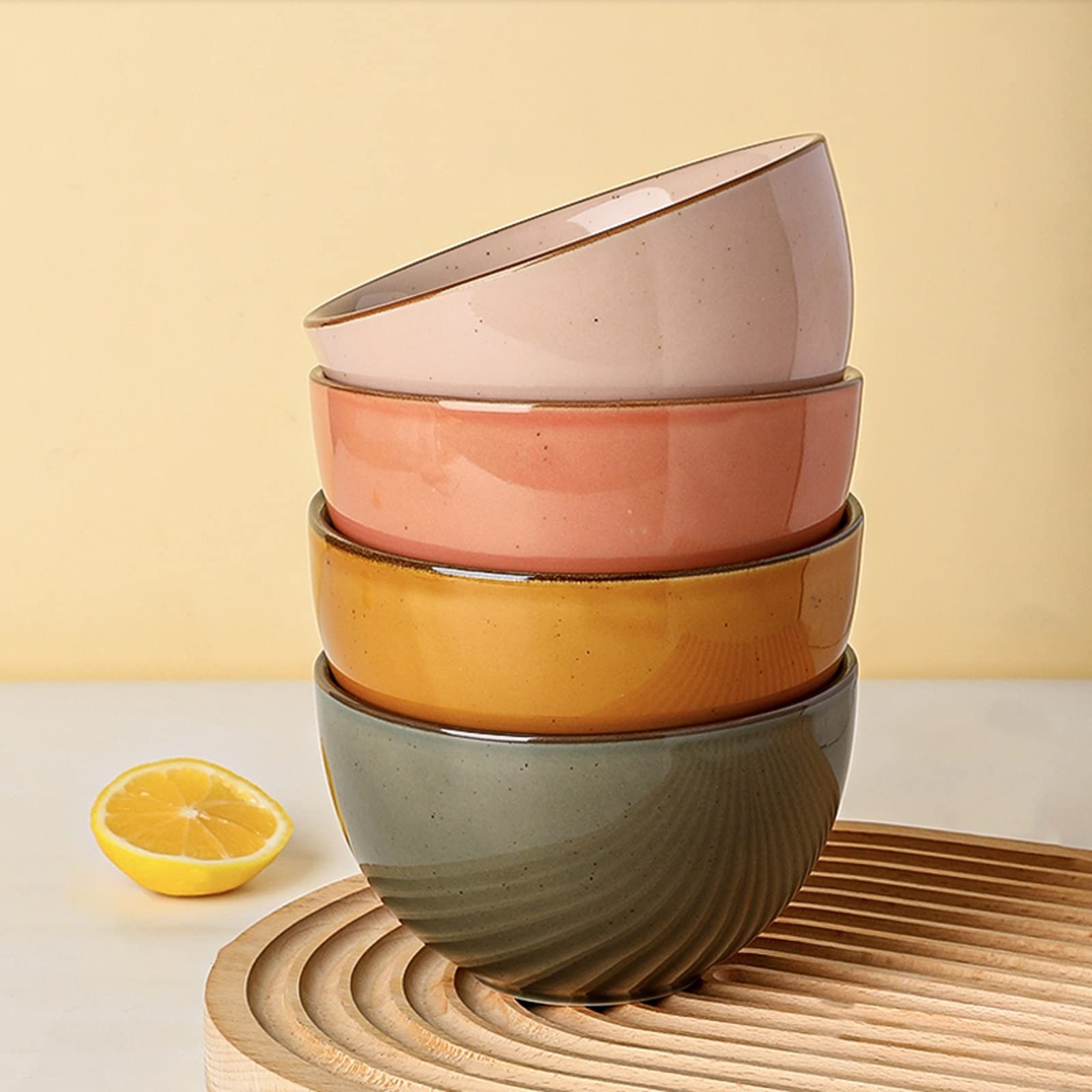 Premium Porcelain Salad Bowls Set - Large Ceramic Serving Bowls for Cereal, Pasta, Soup & Noodles - Versatile Kitchen Dining Essentials for Family Meals & Entertaining