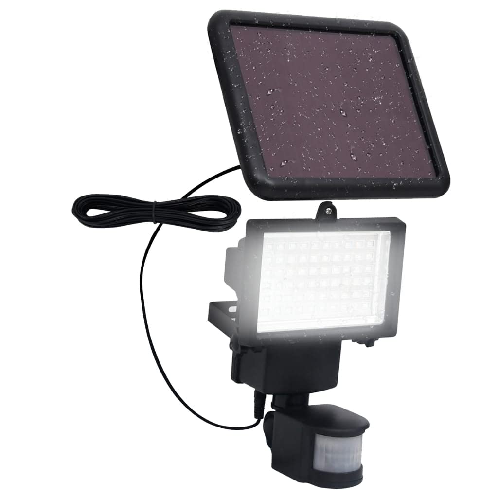 SKM Solar Powered LED Spotlight with Motion Sensor - Outdoor Garden Lighting for Pathways, Patios, and Security - Weatherproof Black Landscape Light