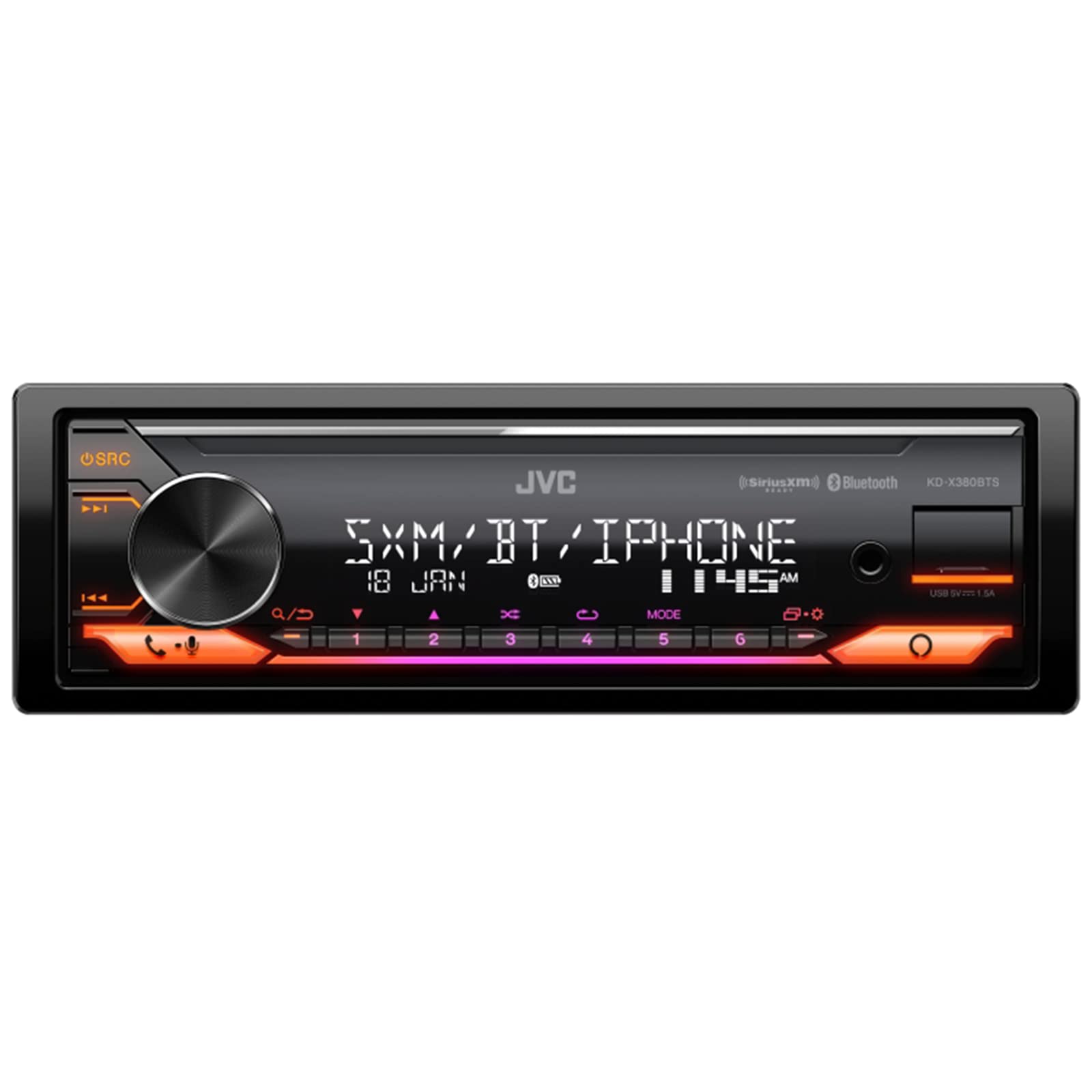 Single DIN Bluetooth Car Stereo with USB/AUX/AM/FM Radio, LED Display & SXV300v1 Satellite Radio Tuner Kit - Perfect for Hands-Free Calling & Music Streaming in Your Vehicle