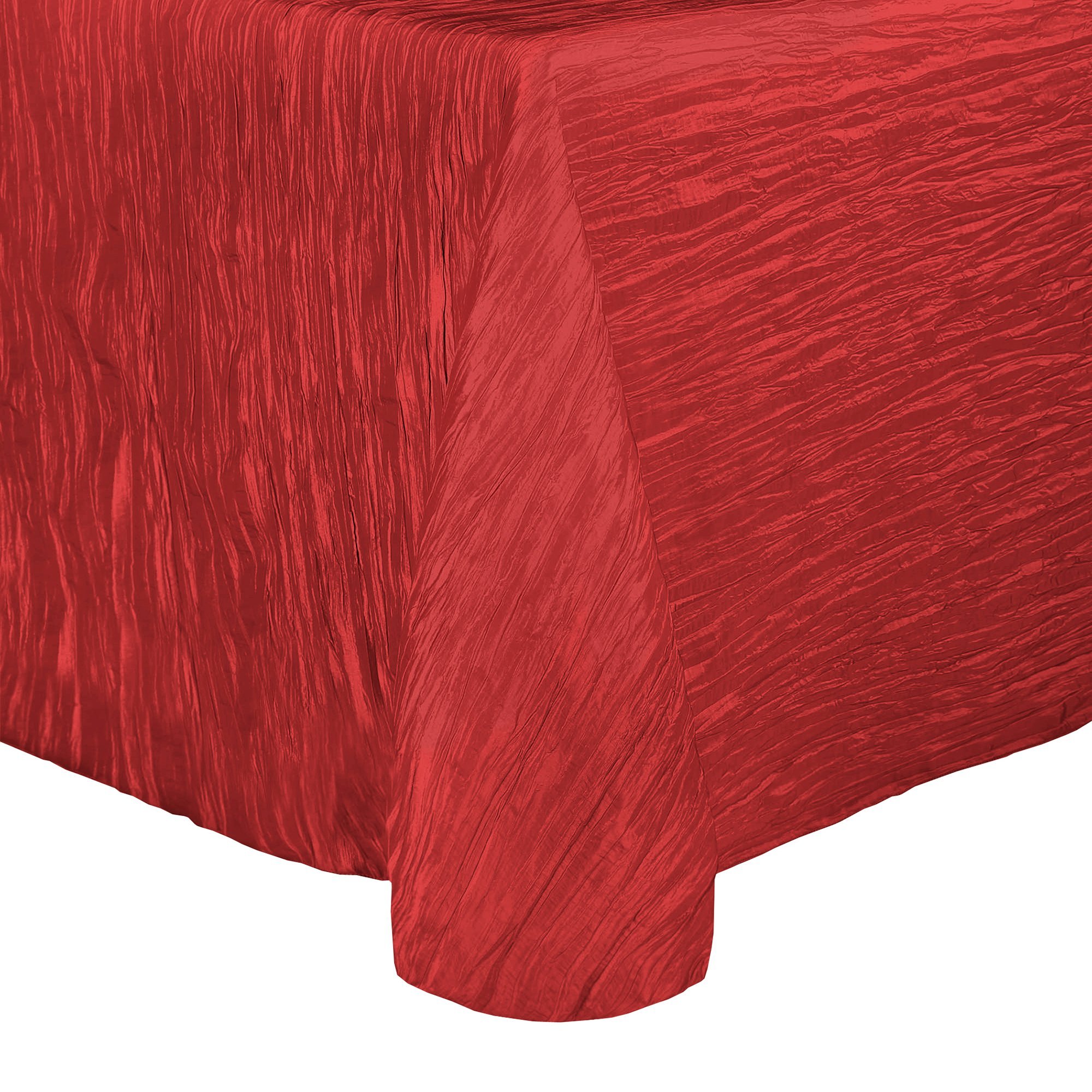Red Delano Crinkle Taffeta Tablecloth 72x120