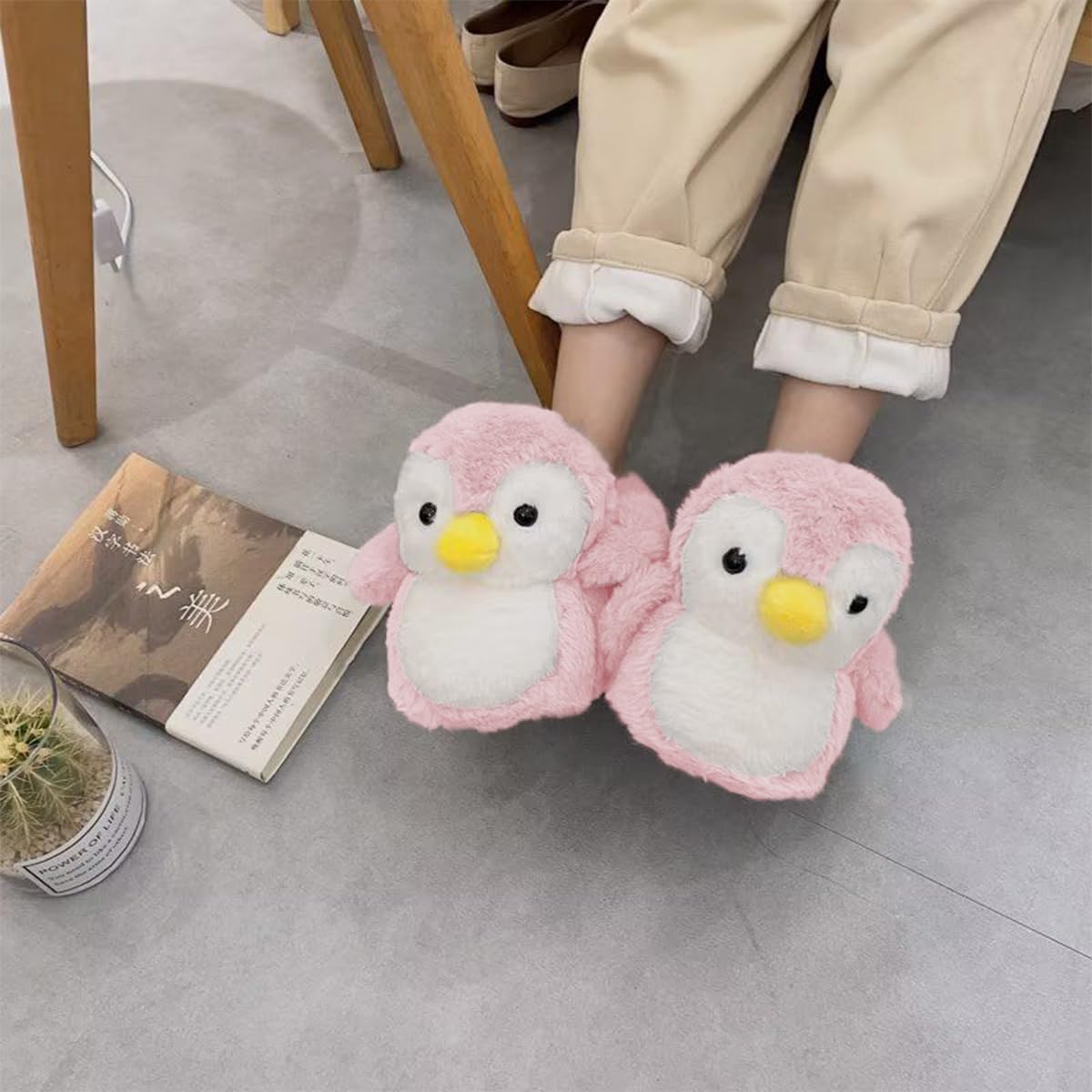 Adorable Penguin Slippers for Women - Cozy Plush Fuzzy Winter House Shoes with Cute Animal Design - Perfect for Indoor Comfort, Lounge Wear & Gift for Teens, Girls & Men - Warm Bedroom & Home Use