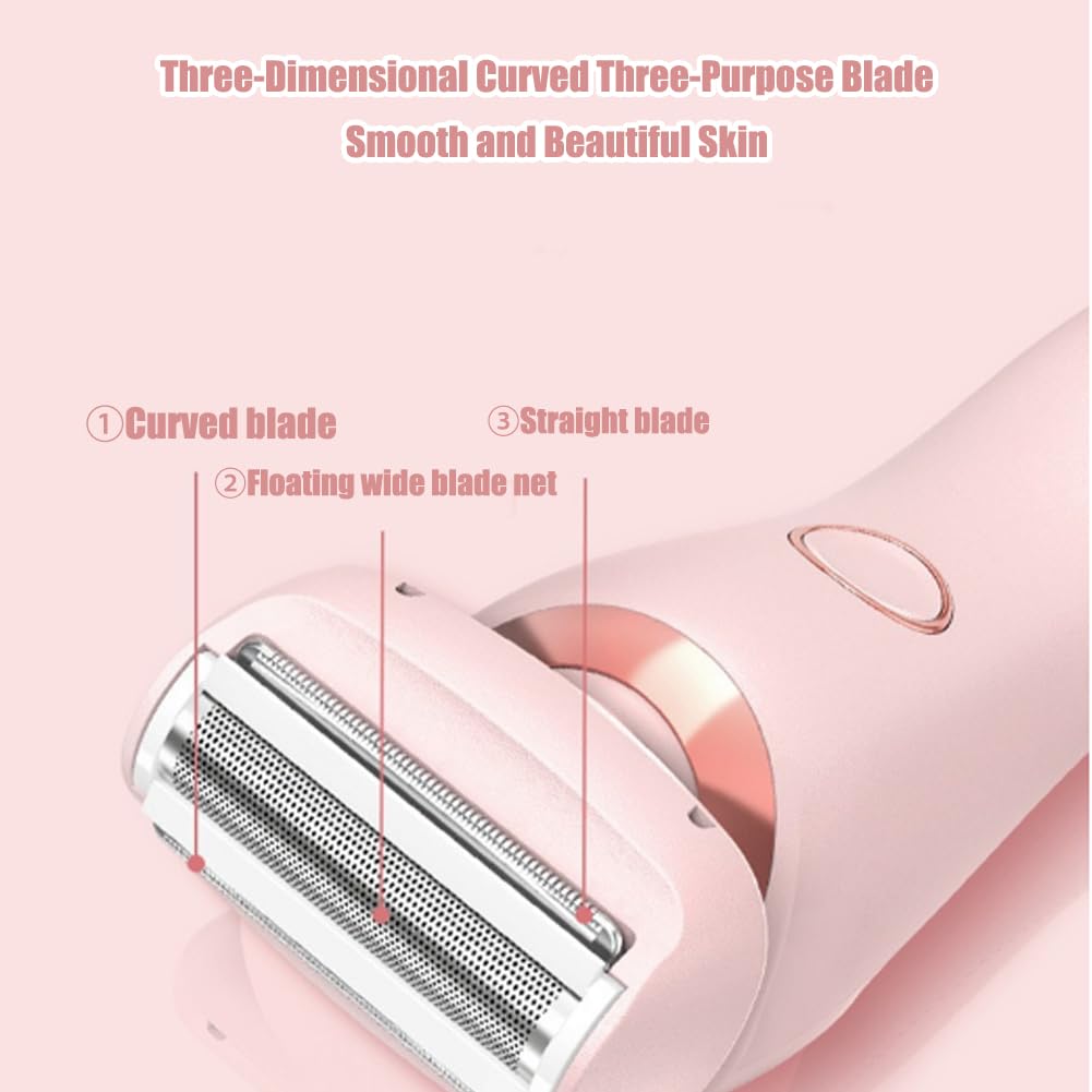 Razyo Smooth Shave Pro 2-in-1 Rechargeable Electric Razor for Women - Sensitive Skin Bikini Trimmer for Legs, Body, Underarms | Wet & Dry Use | Perfect for Travel, Gym & Quick Hair Removal (Blue)