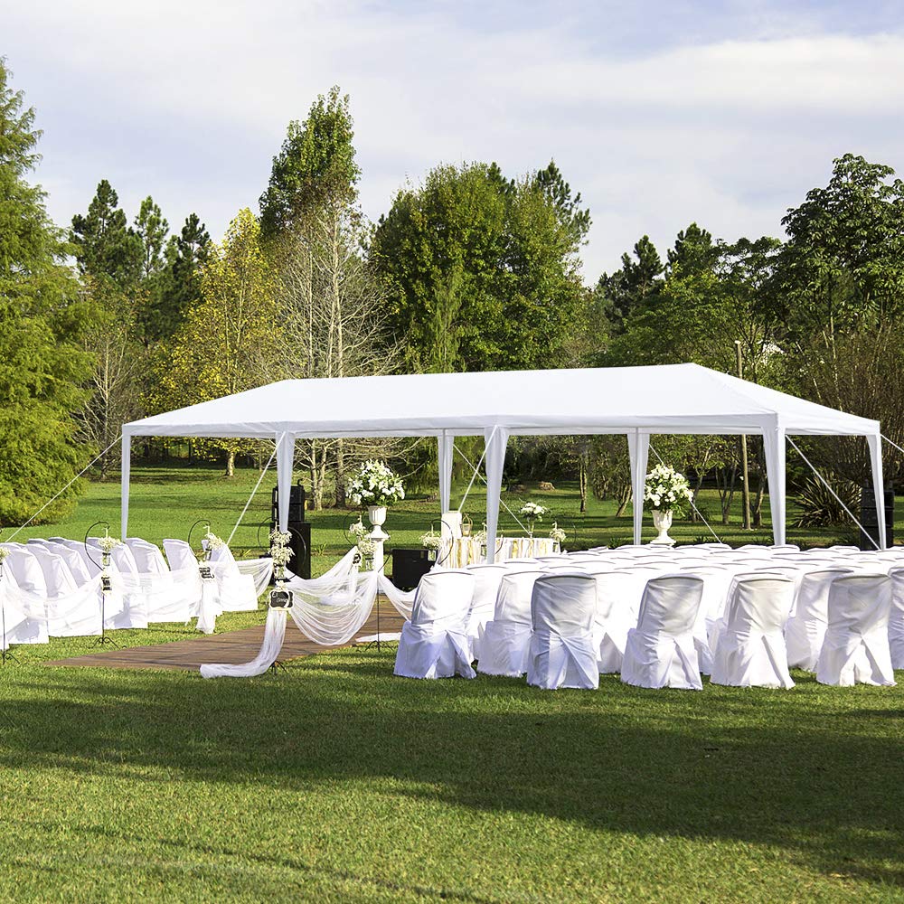 10x30 Feet 8-Panel Canopy Tent with Windows & Double Doors - UV Coated Waterproof Outdoor Shelter for Parties, Camping, and Backyard Events