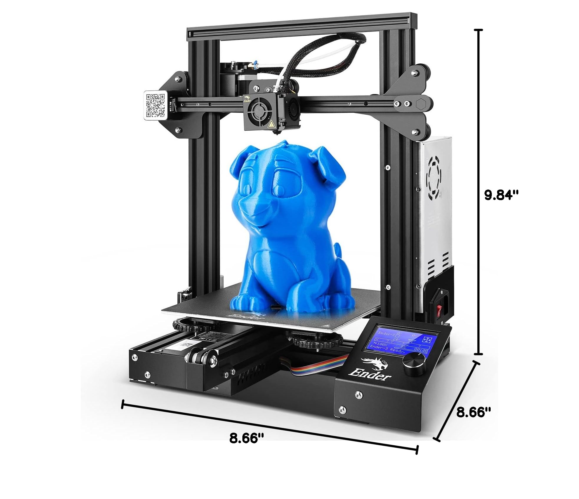 Official Creality Ender 3 3D Printer with Resume Printing, Stable Power Supply & High Precision | DIY 3D Printer Kit | 8.66x8.66x9.84in Build Volume | Perfect for Prototyping, Home DIY Projects & Educational Models