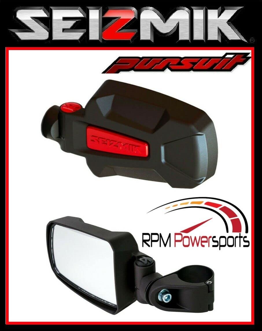 Seizmik Red Pursuit & Elite HD Side View Mirror Replacement for Polaris Ranger Brutus & Diesel - Off-Road Vehicle Accessories for Enhanced Visibility & Safety