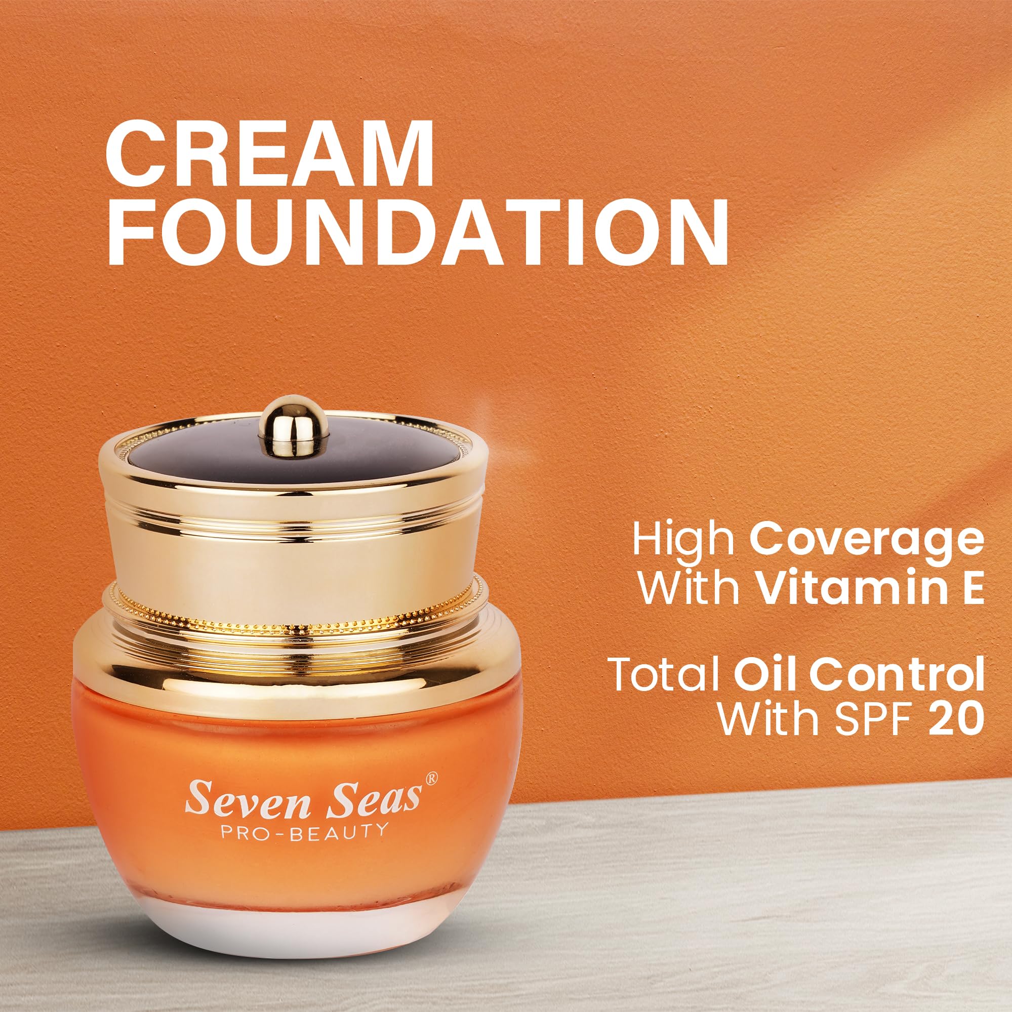Seven Seas Natural Matte Cream Foundation - Long Lasting, Weightless Full Coverage Makeup | Oil-Free, Waterproof Foundation 40g (Ivory Rose) | Perfect for Daily Wear, Special Occasions & Oily Skin Types