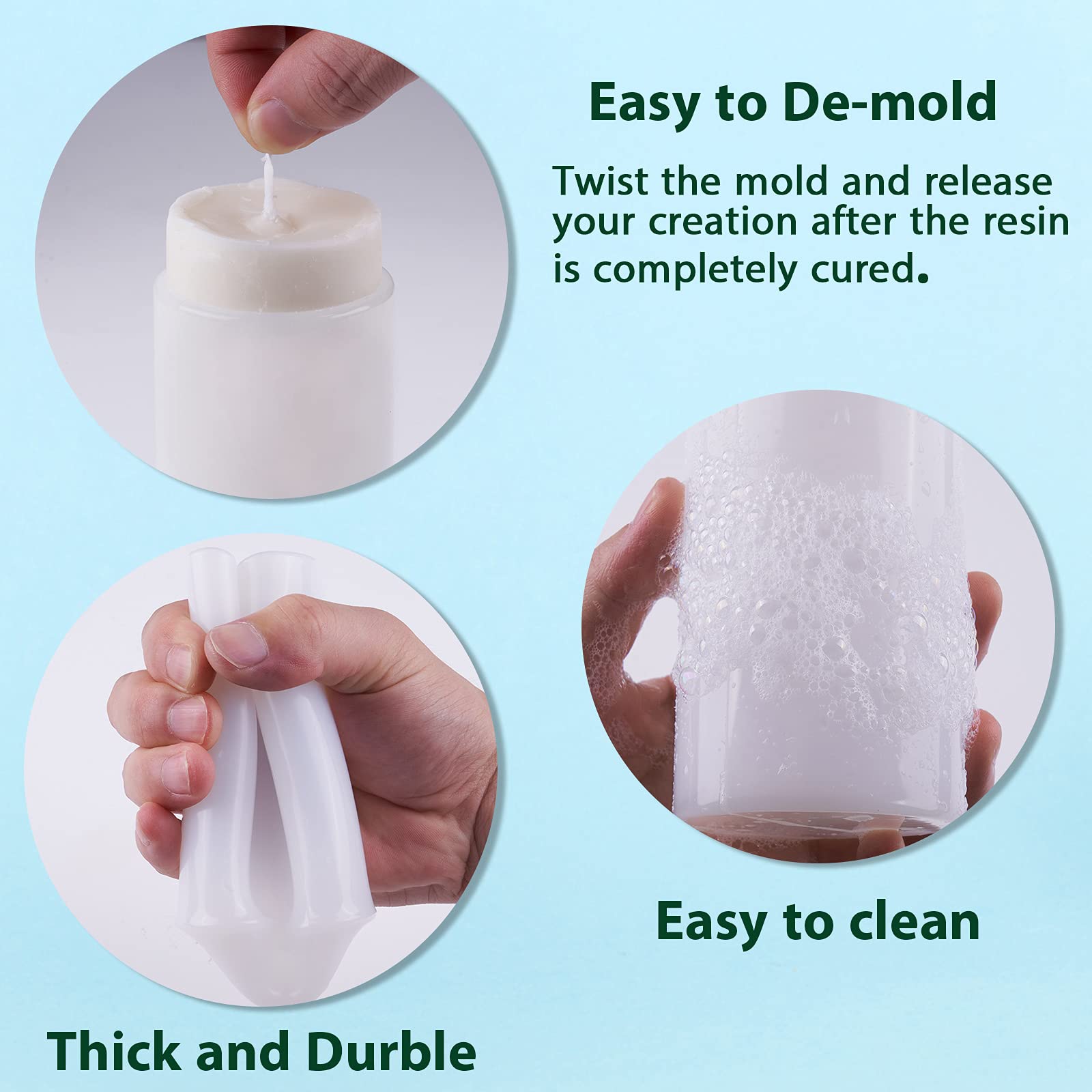 4PCS Cylinder & 2PCS Hexagon Silicone Candle Molds for DIY Candle Making - Reusable, Non-Stick Wax Molds for Home Decor, Wedding Centerpieces & Relaxation Gifts