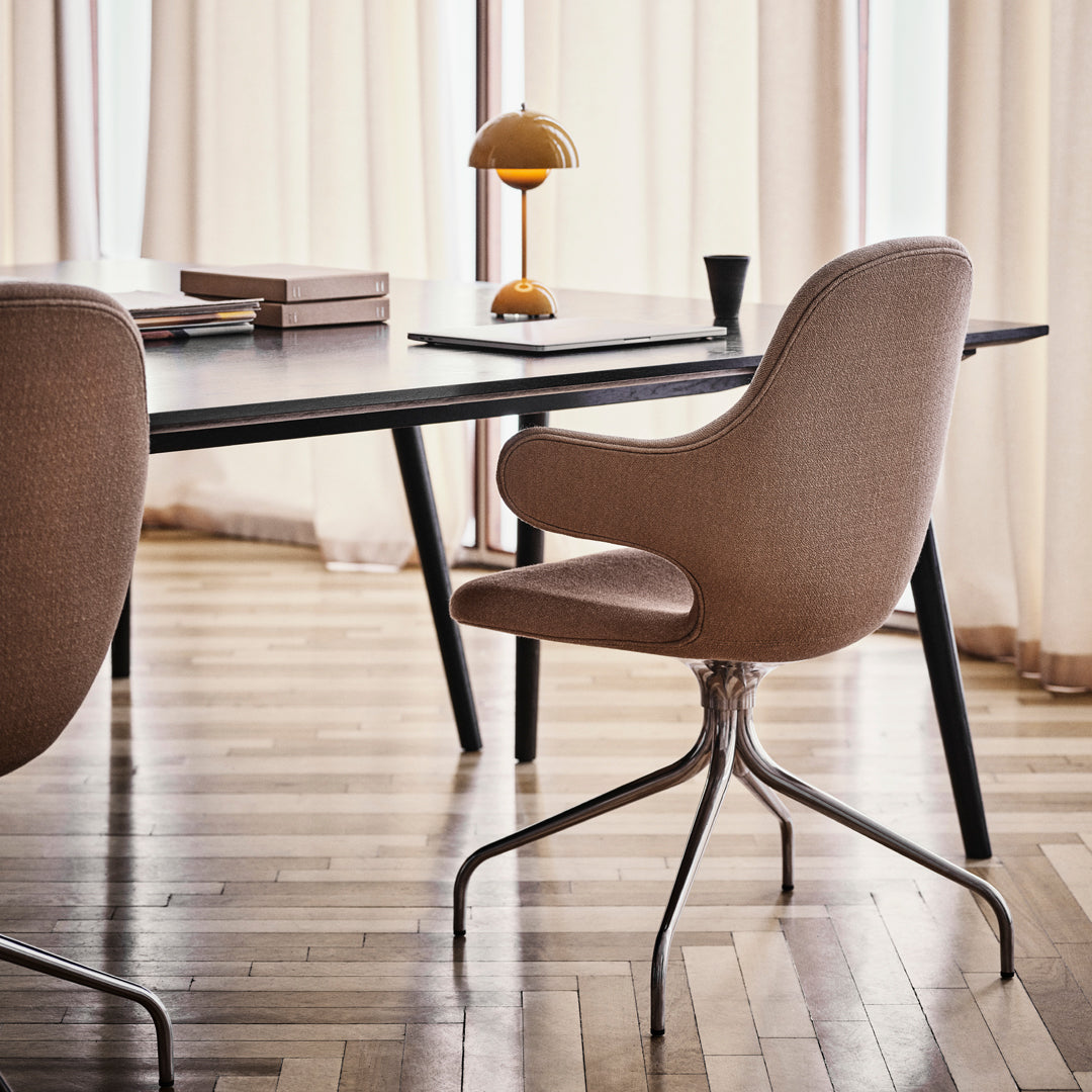 Hayon Catch Chair JH2 with Swivel Base by &Tradition - Modern Lounge Chair for Living Room, Office, or Reading Nook