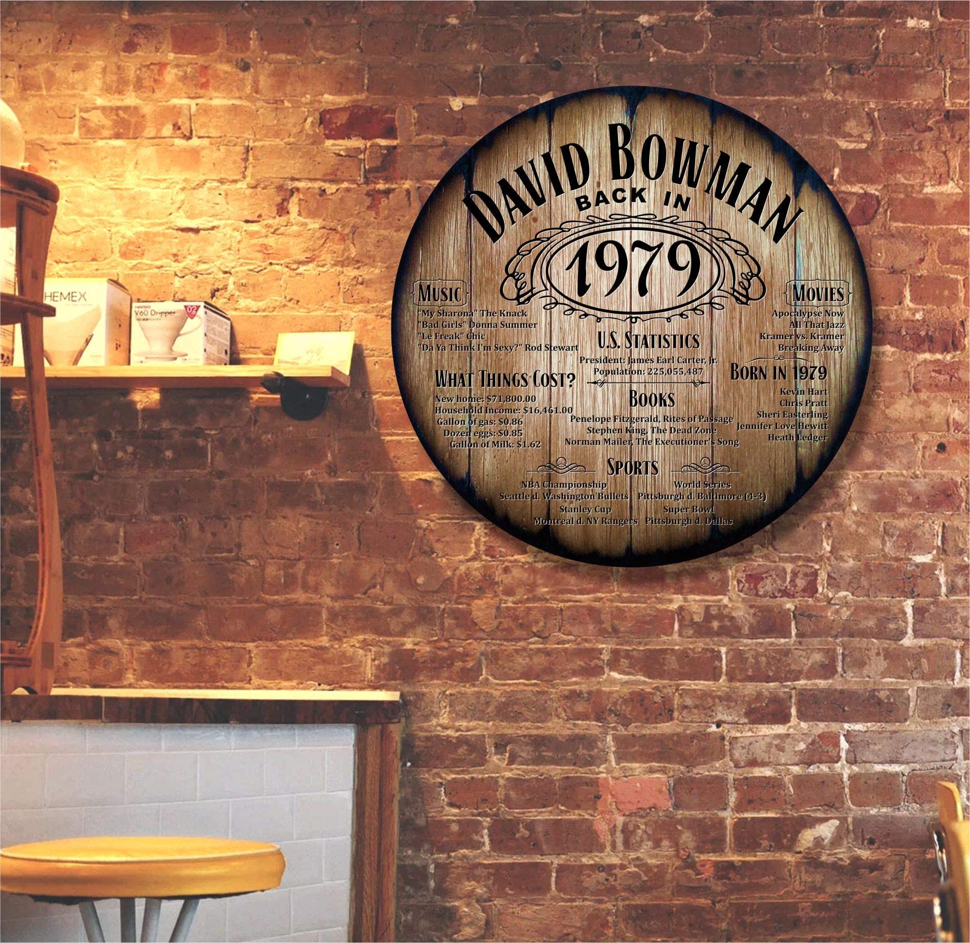 Custom Wood Sign - Personalized Birthday Gift & Wedding Anniversary Present - Rustic Bar Home Decor for Men & Women - Inspired by Whiskey & Wine Barrels - Perfect for Home Bars, Man Caves & Party Decorations